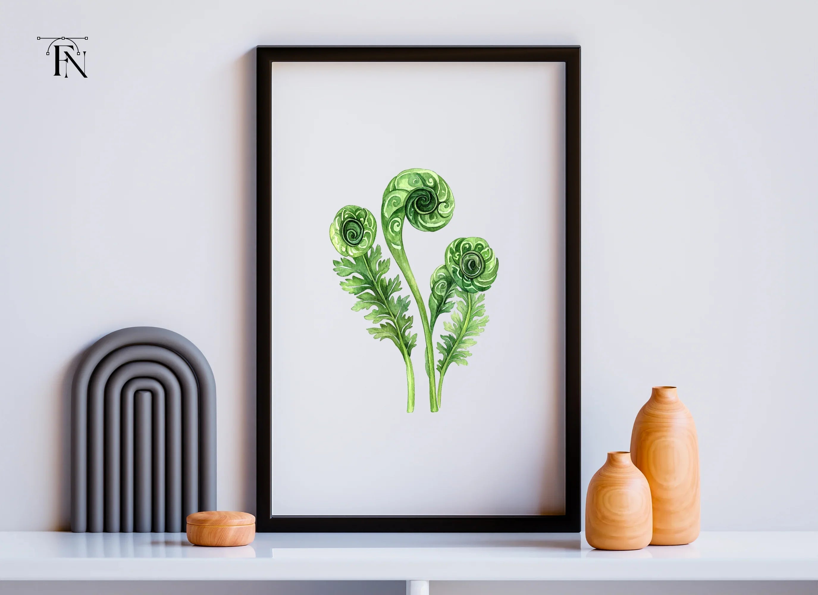 Fiddlehead Ferns Clipart Bundle