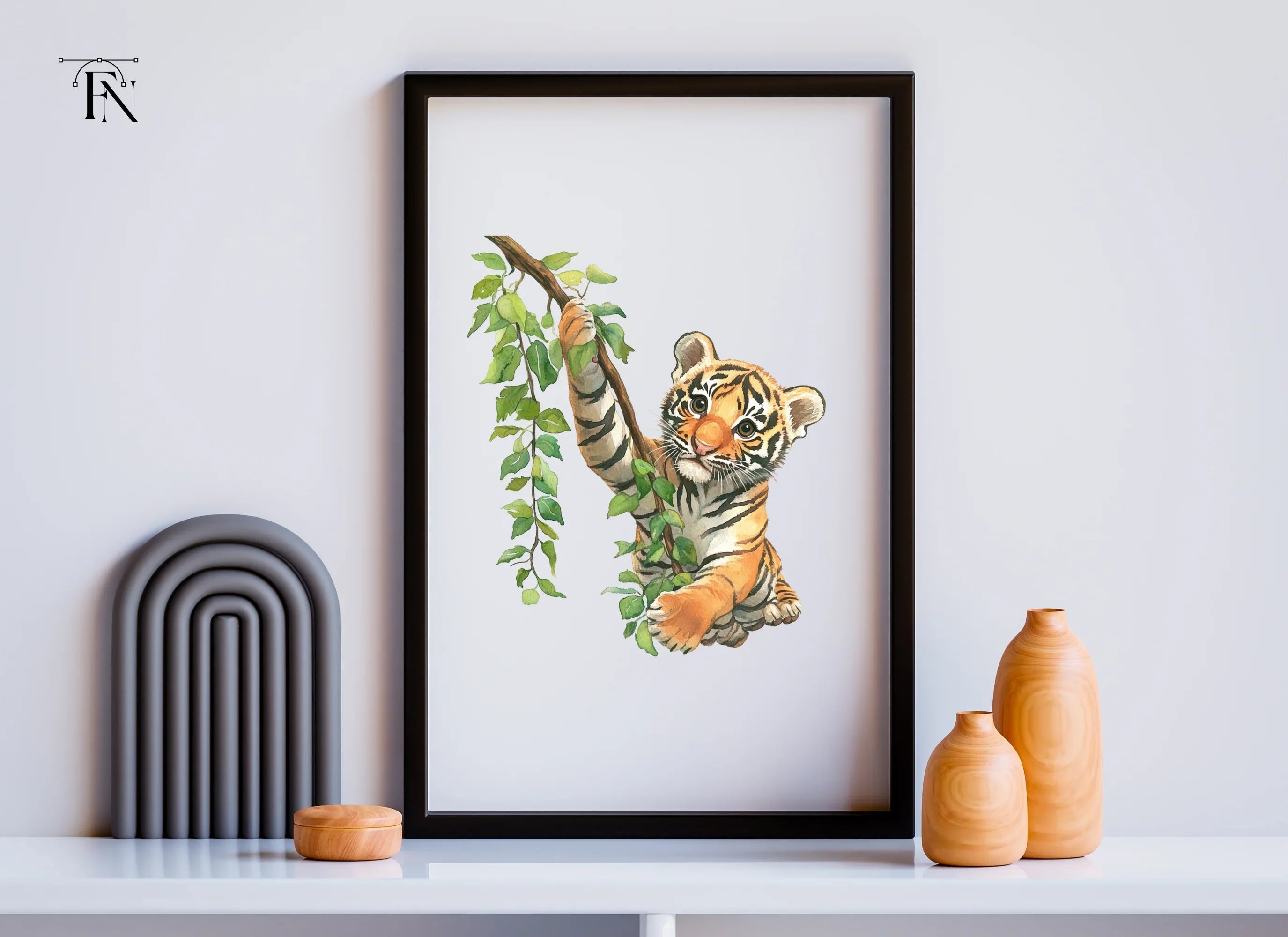 Adorable Baby Tigers Playing Clipart Bundle
