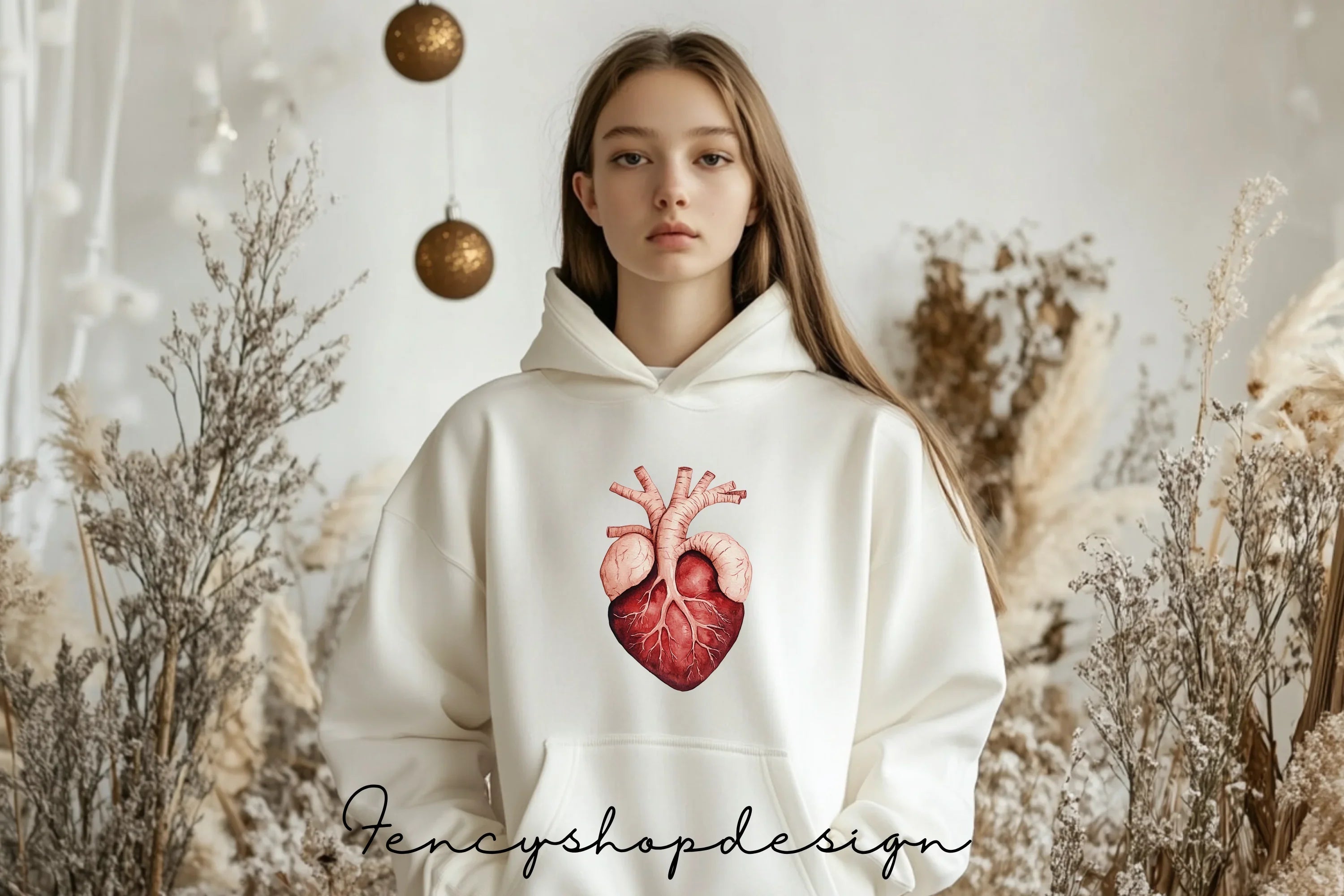 Realistic Anatomical Human Hearts Clipart Bundle
