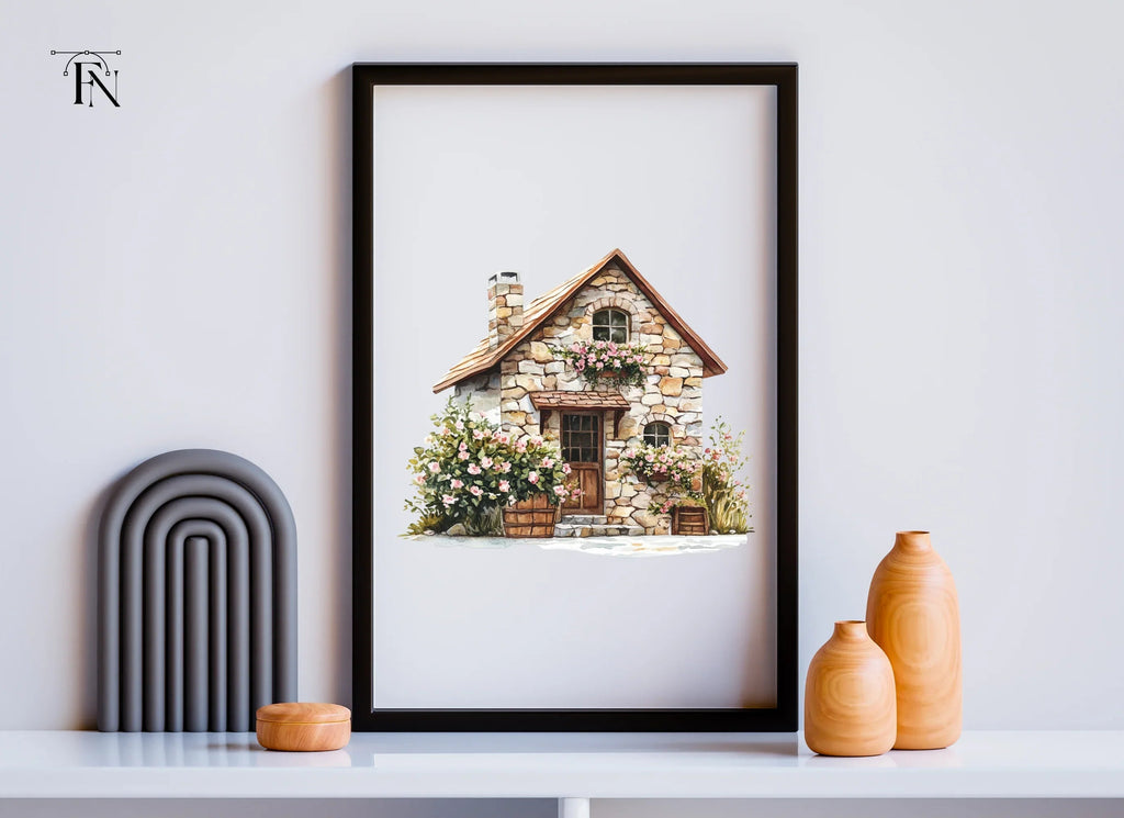 Stone Cottage Clipart Bundle