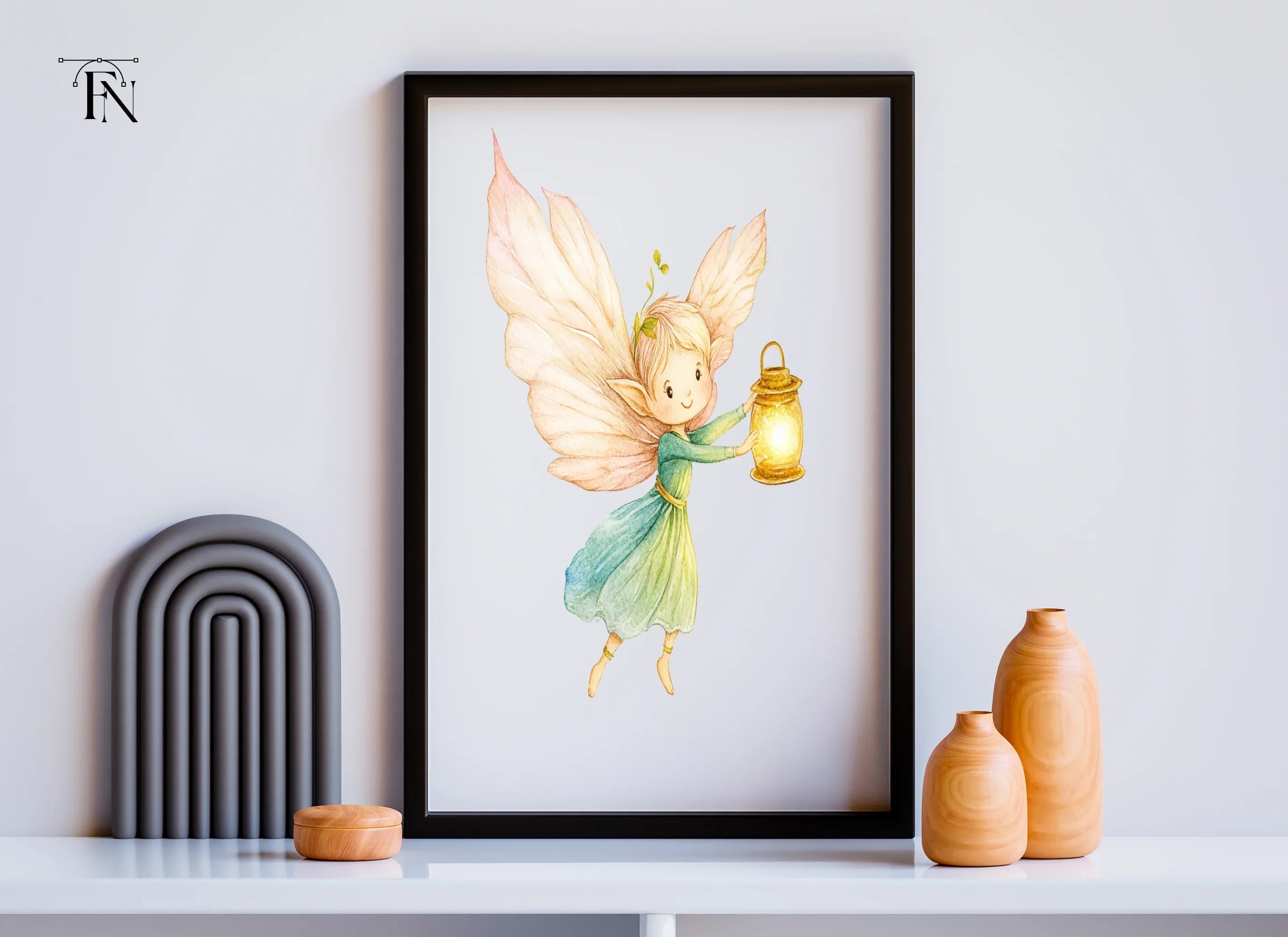 Enchanting Fairy with Glowing Lantern Clipart Bundle
