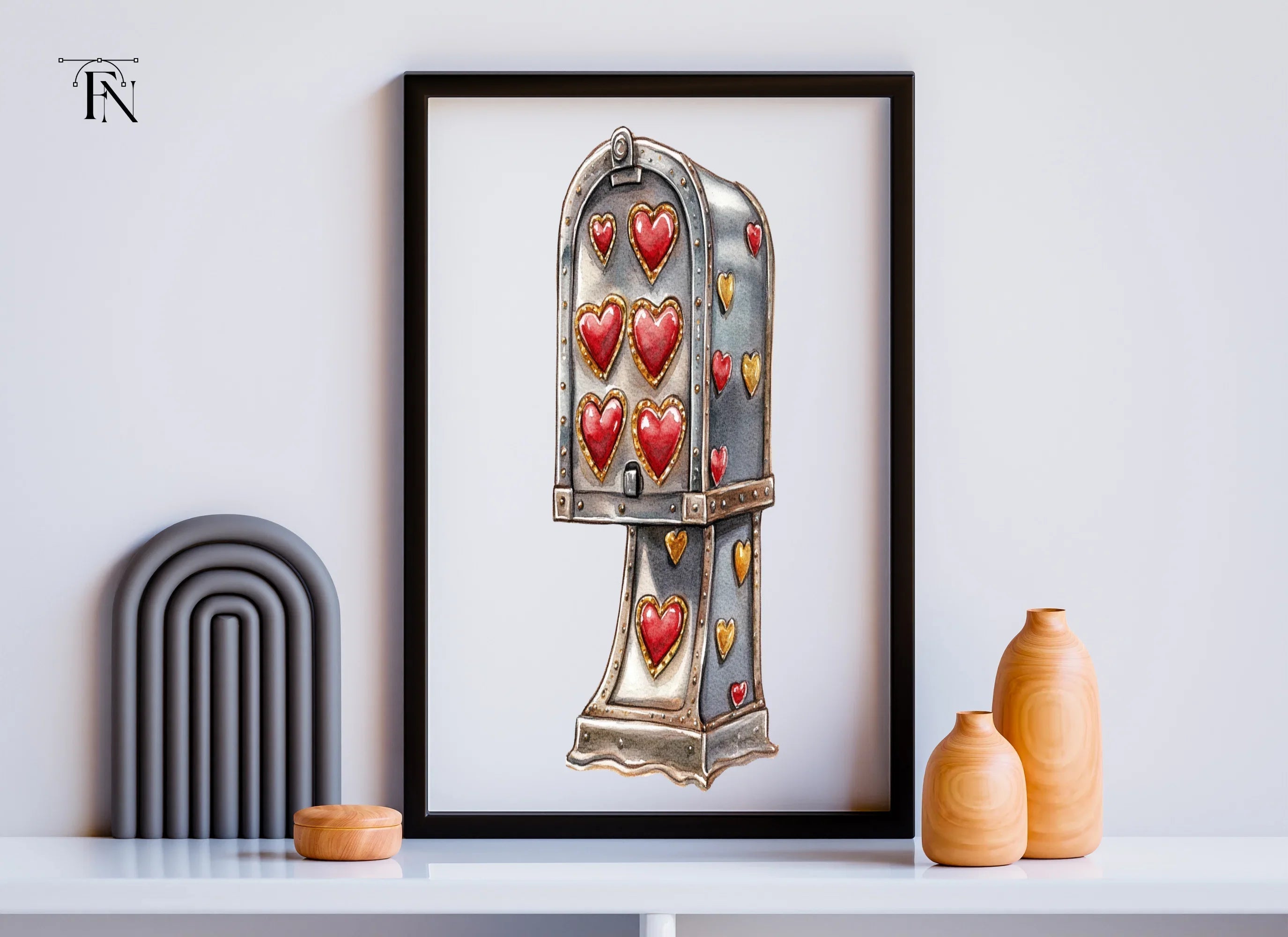 Steampunk Heart Mailbox Clipart Bundle