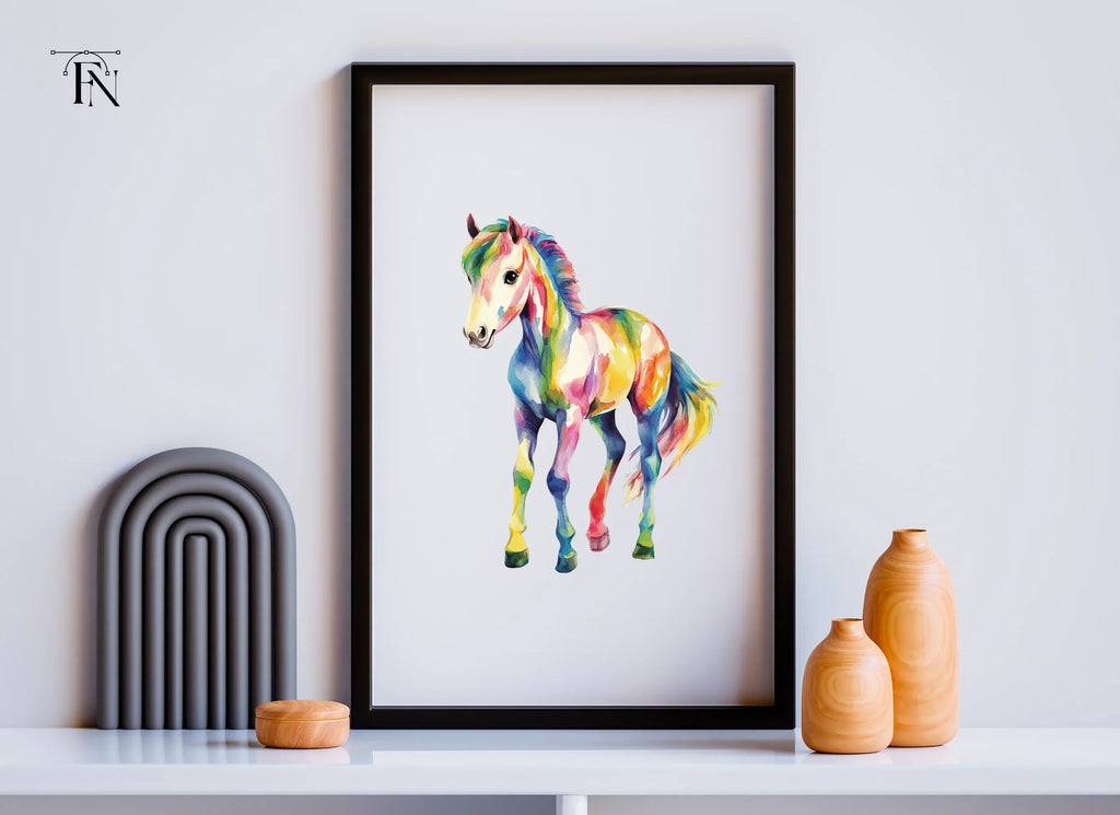 Playful Rainbow Foal Clipart Bundle