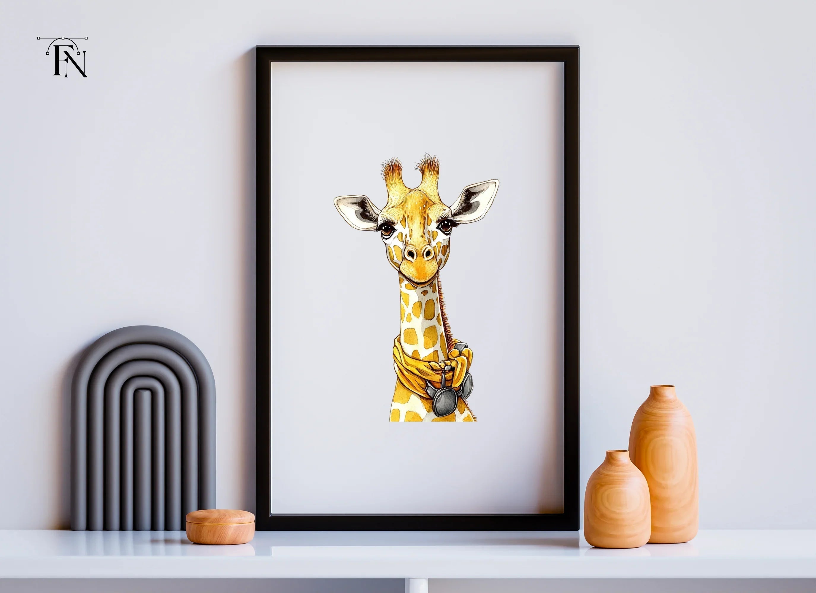 Cute Giraffe with Scarf Clipart Bundle
