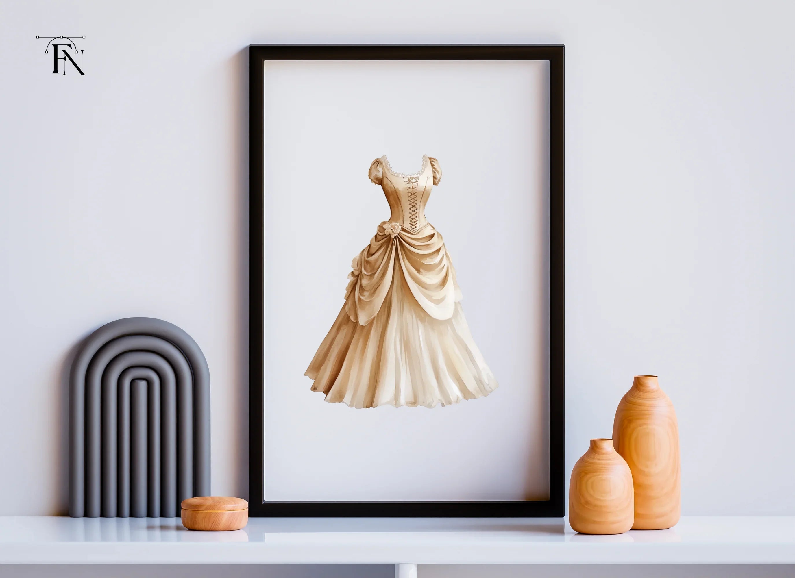 Vintage Wedding Dress Clipart Bundle