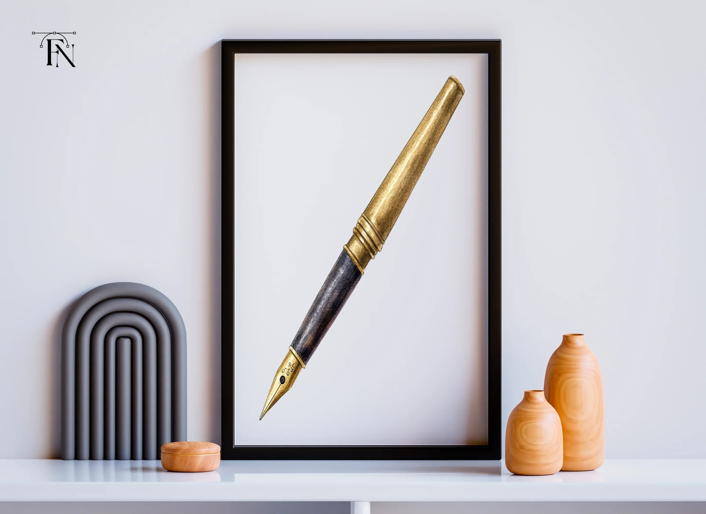 Elegant Vintage Fountain Pen Clipart Bundle