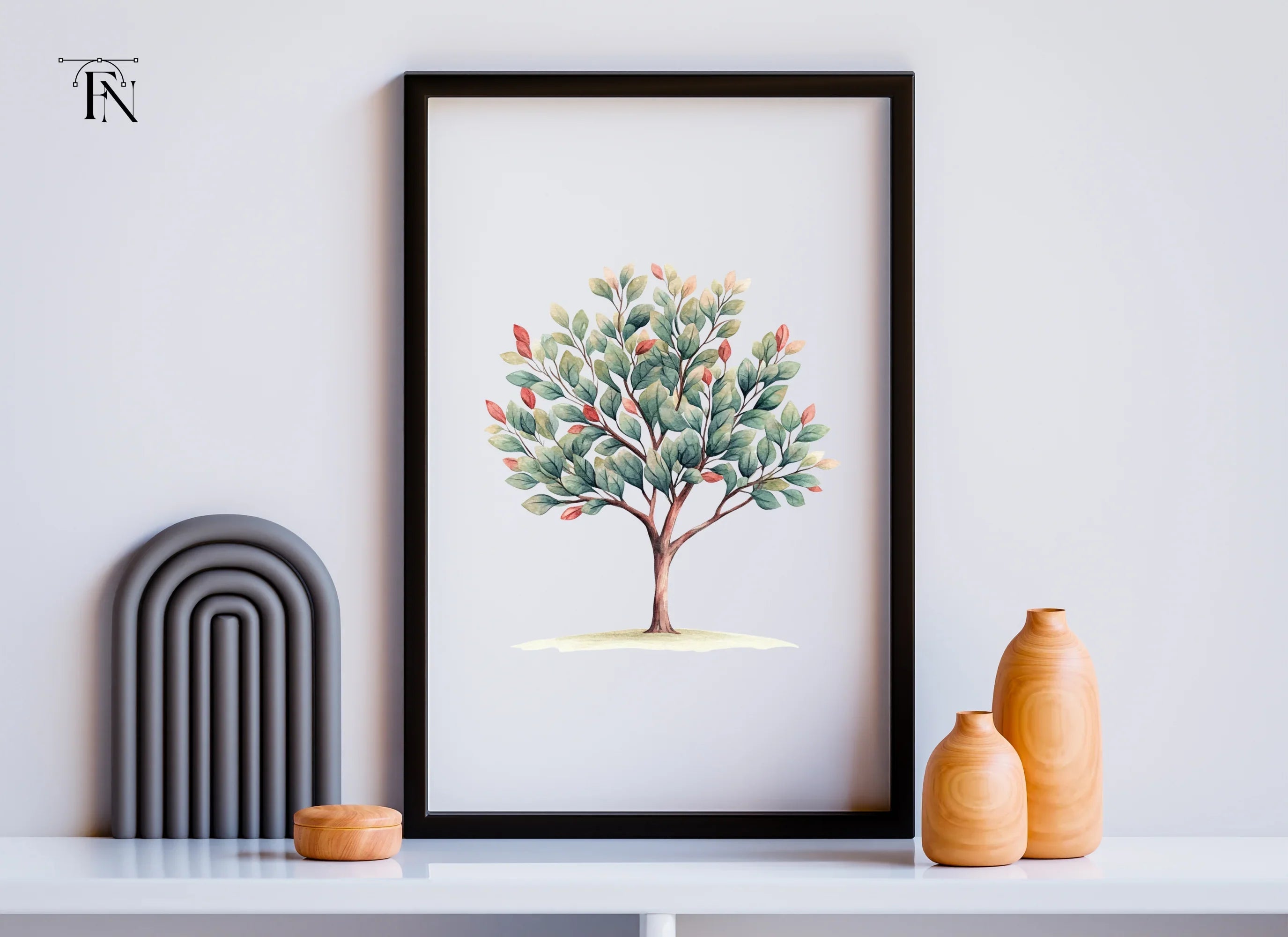Green Tree Illustration Clipart Bundle