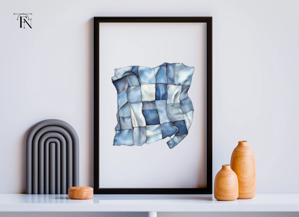 Denim Patchwork Quilt Clipart Bundle