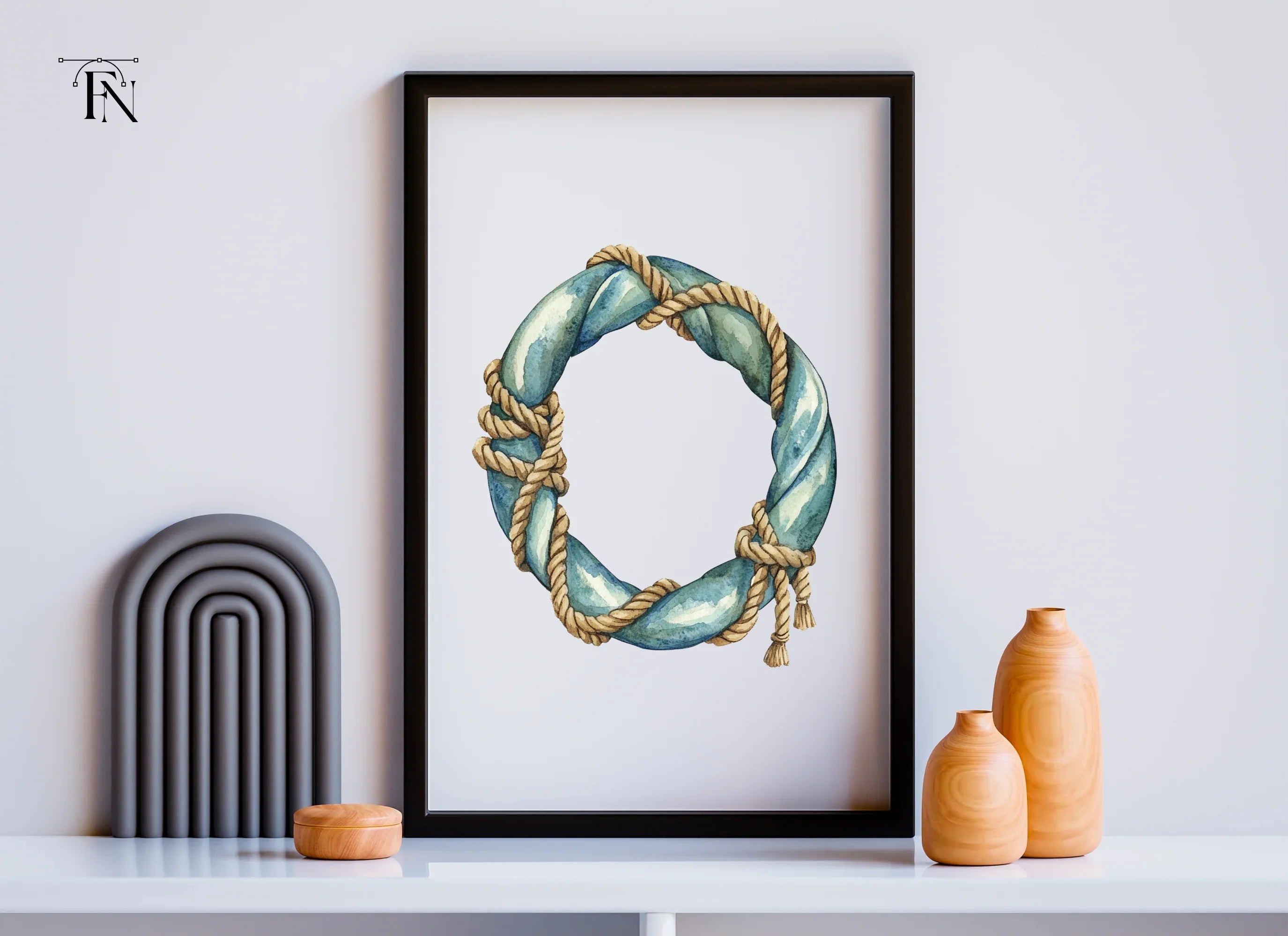 Nautical Rope Wreath Clipart Bundle