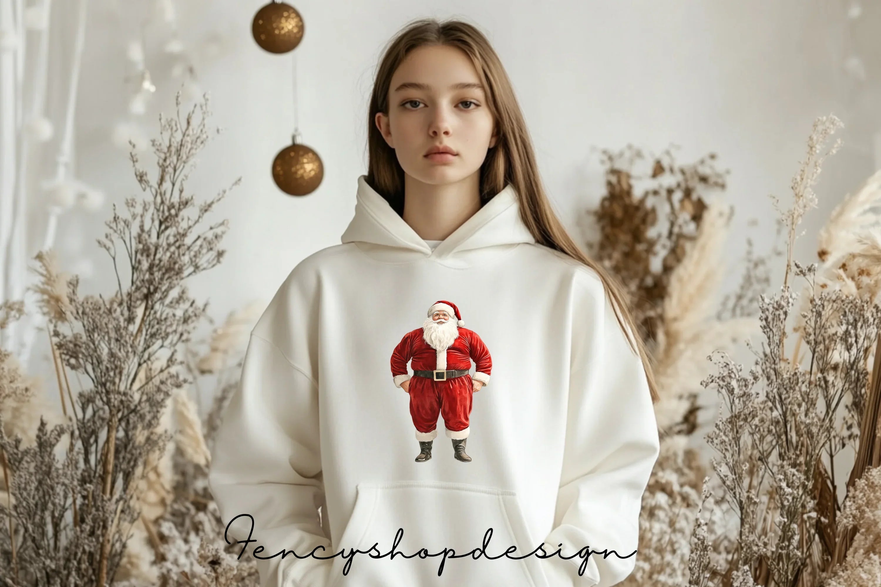 Strong Santa Christmas Holiday Clipart Bundle