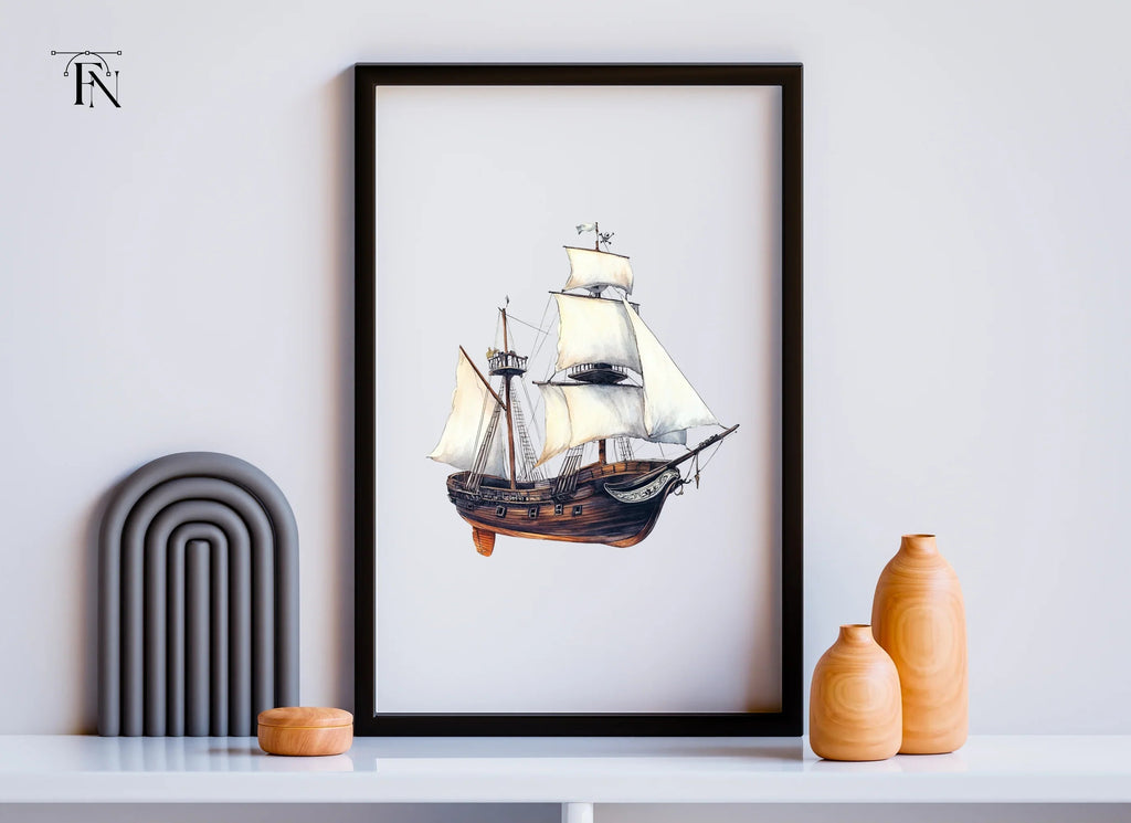 Vintage Pirate Ship Clipart Bundle