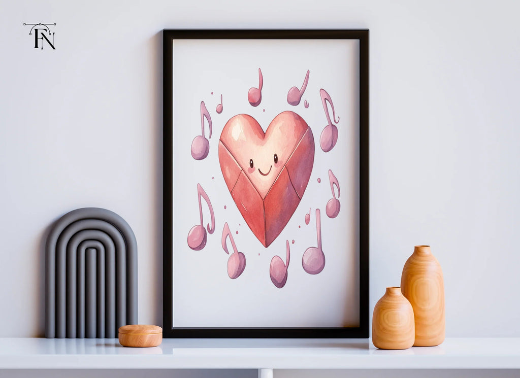 Cute Heart Music Notes Clipart Bundle