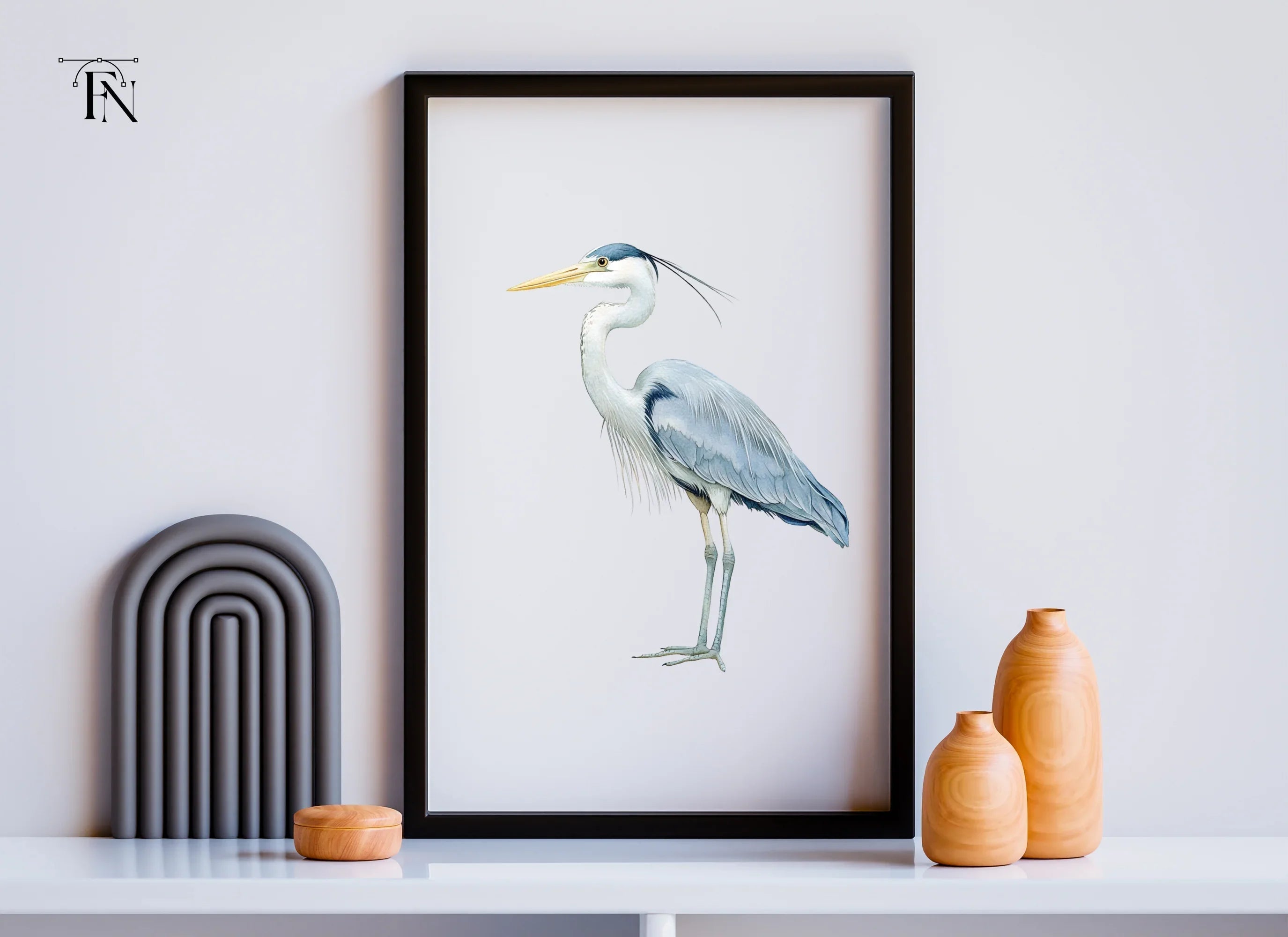 Elegant Grey Heron Bird Clipart Bundle