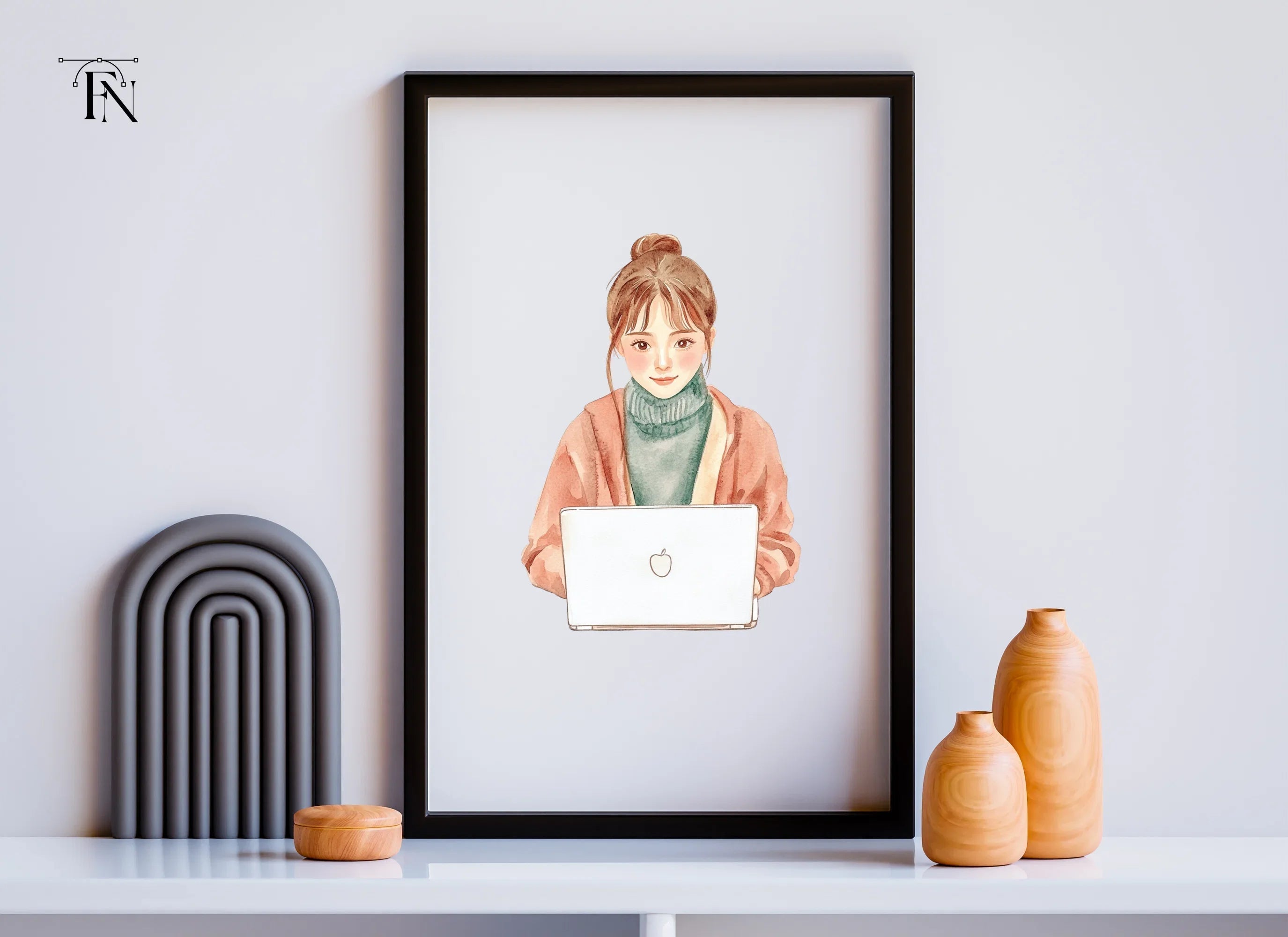 Girl With Laptop Clipart Bundle