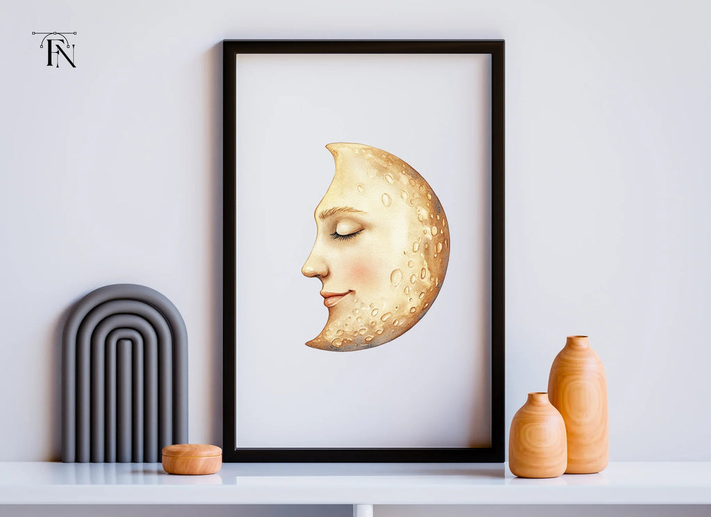 Sleeping Moon Face Clipart Bundle