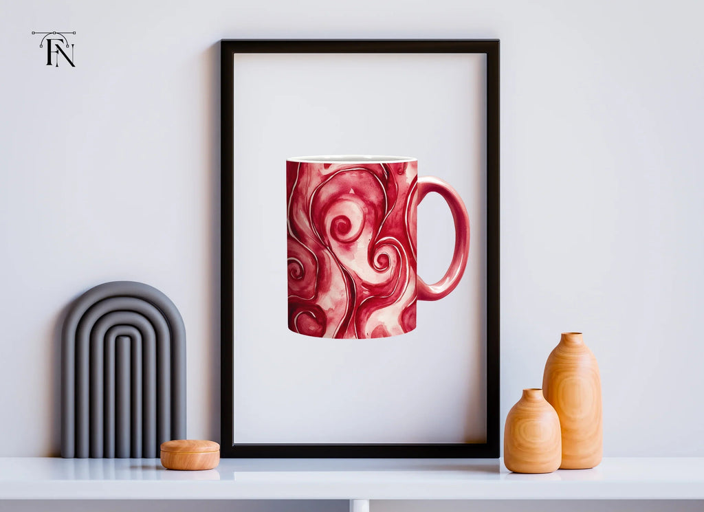 Swirling Red Abstract Clipart Bundle