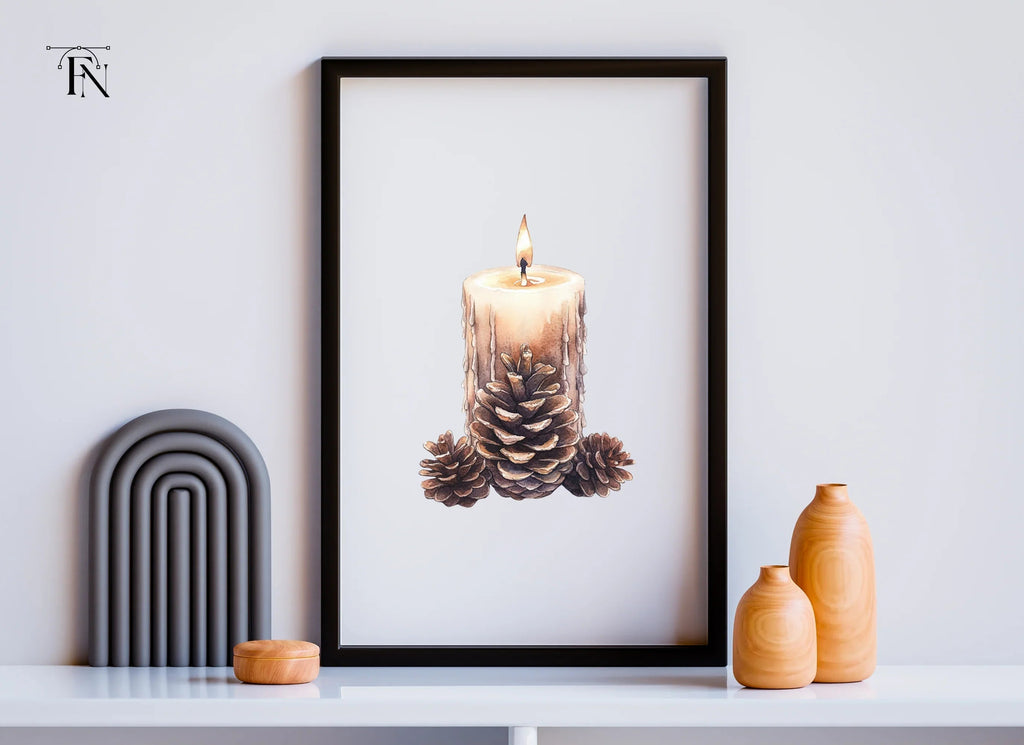 Pinecones Candle Clipart Bundle