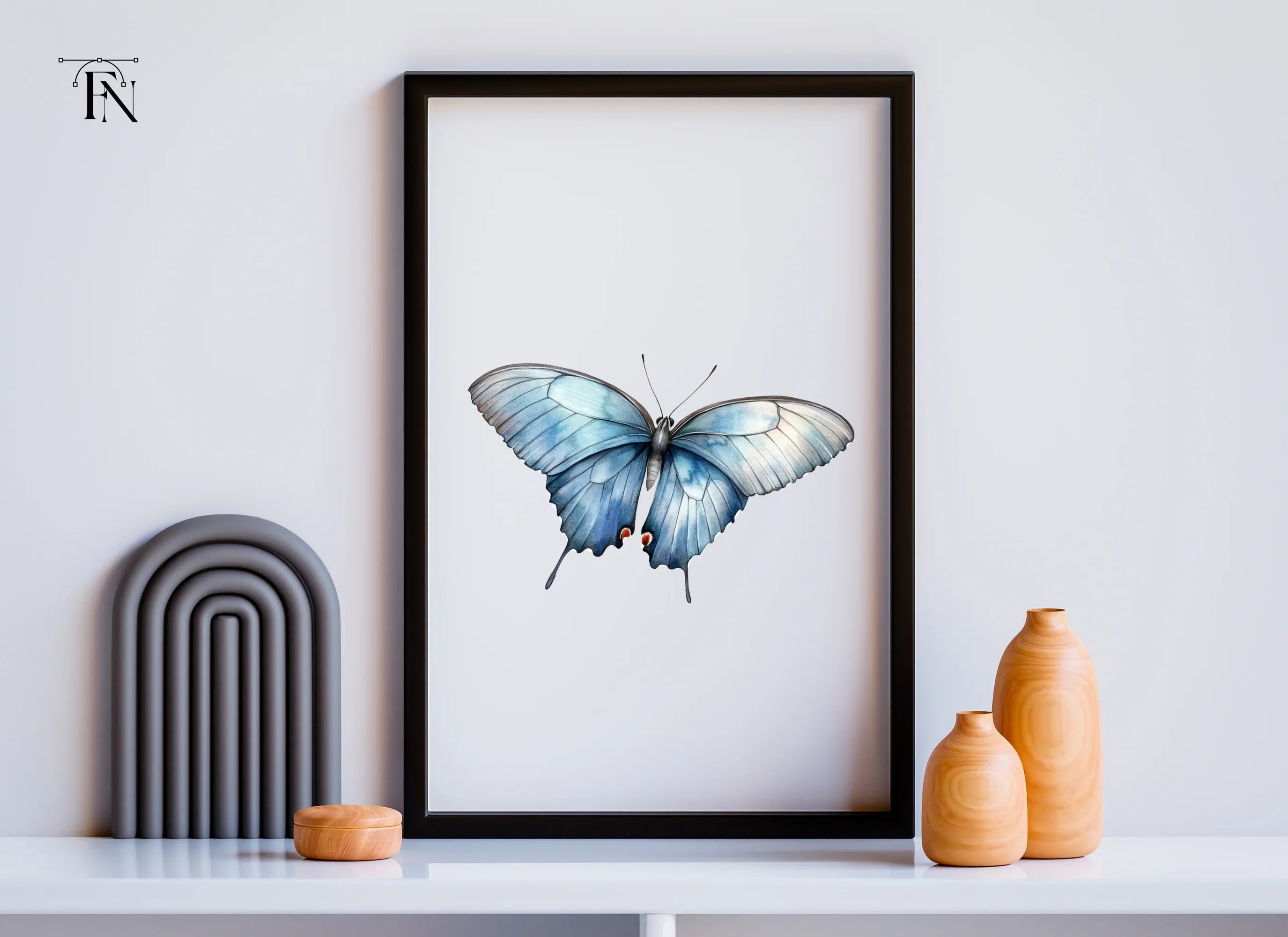 Blue Butterfly Clipart Bundle