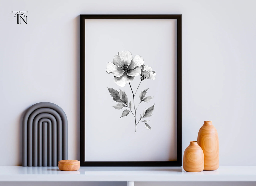 Monochrome Flower Clipart Bundle