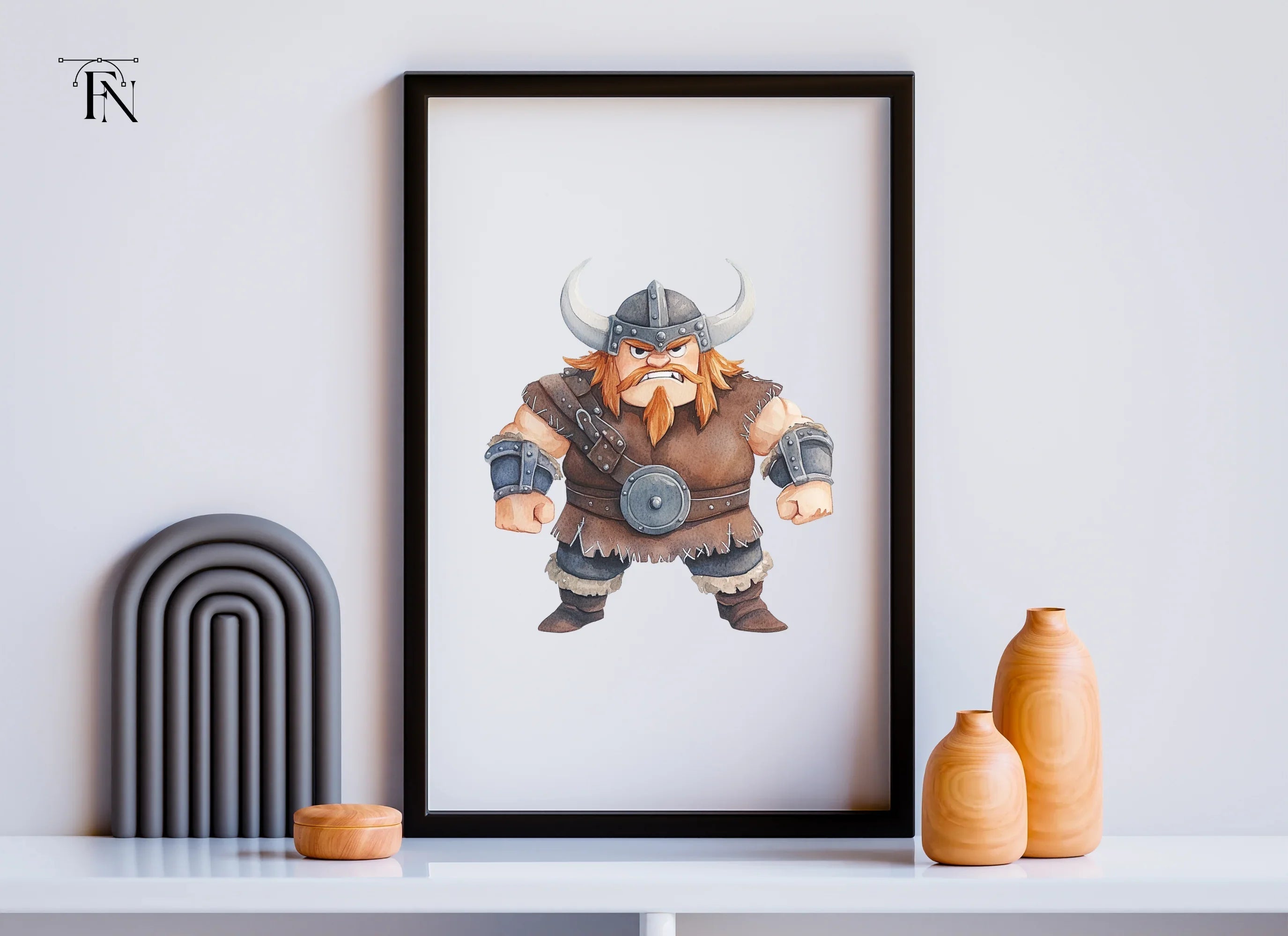 Chubby Viking Warrior Clipart Bundle