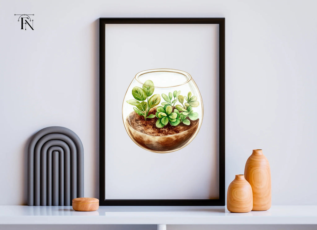 Miniature Plant Terrariums Clipart Bundle