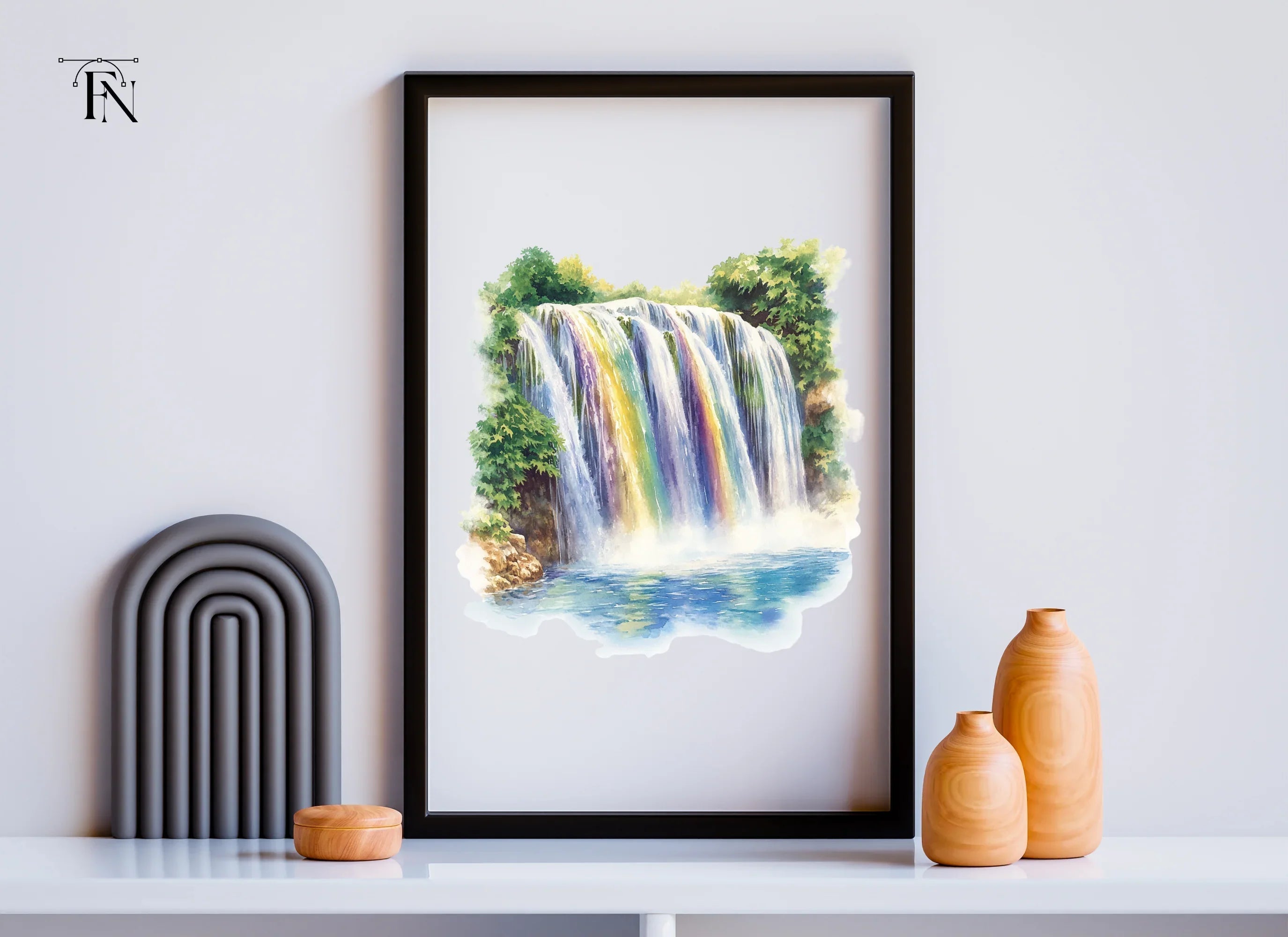 Rainbow Waterfall Clipart Bundle