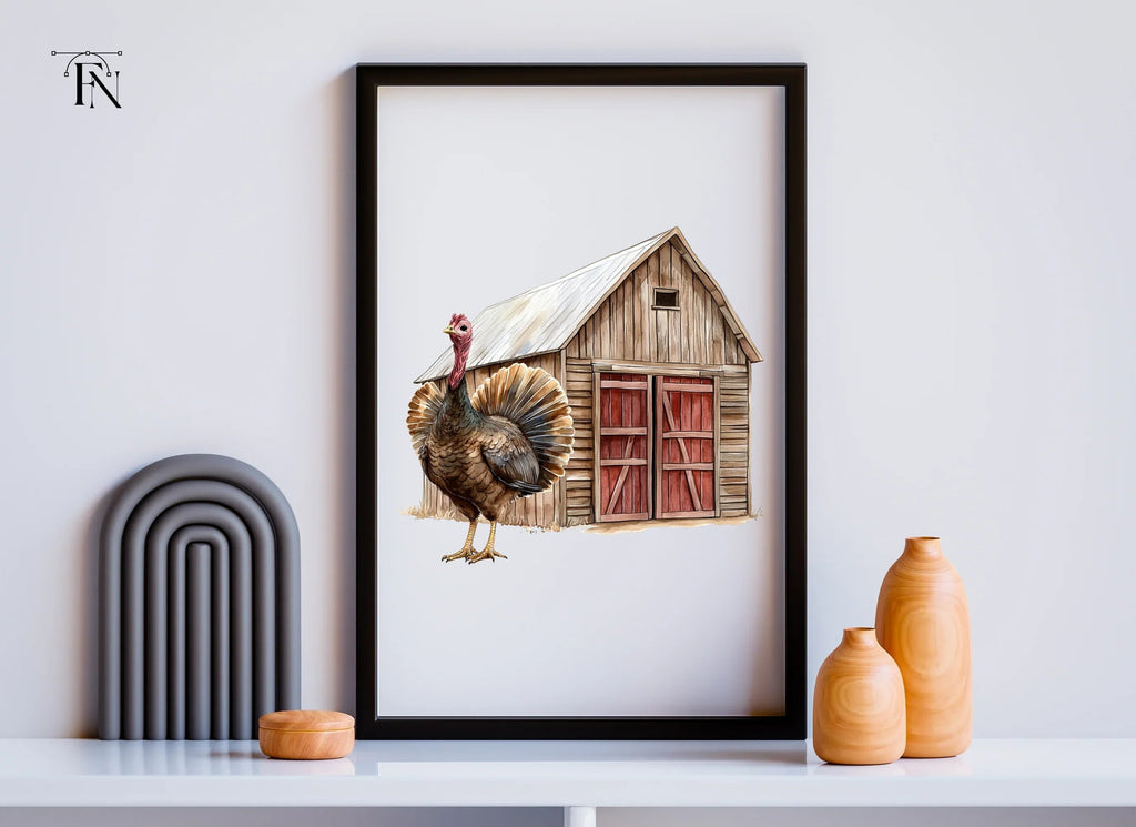 Farmhouse Turkey Barn Clipart Bundle