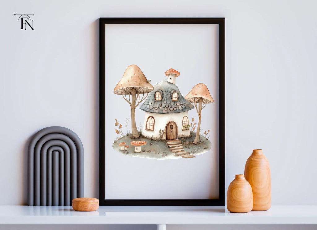 Mushroom House Village Clipart Bundle