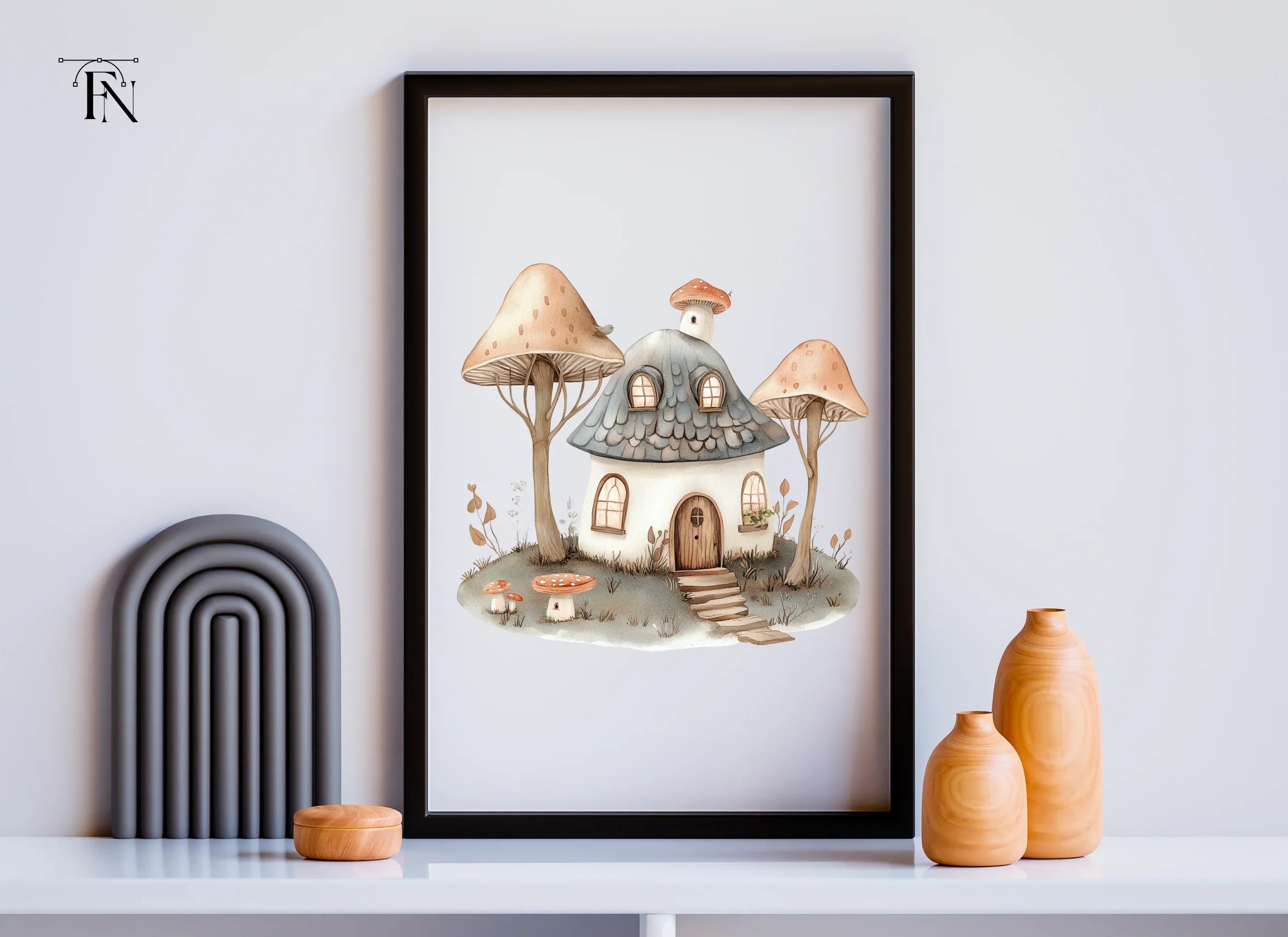 Mushroom House Village Clipart Bundle