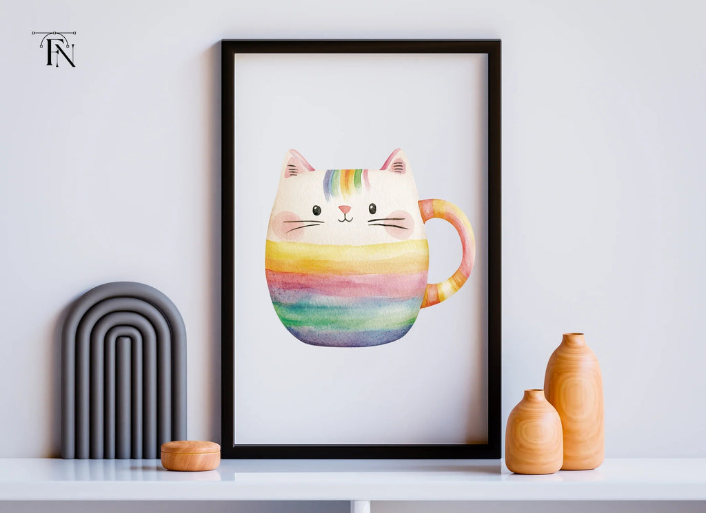 Cute Rainbow Cat Clipart Bundle
