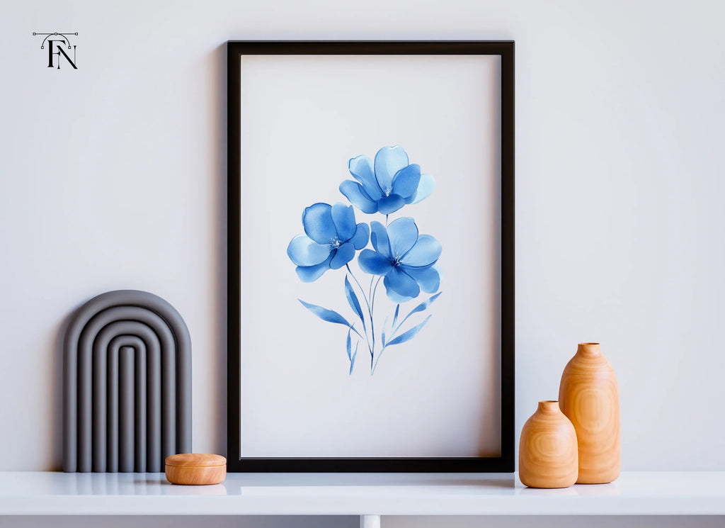 Elegant Blue Floral Clipart Bundle