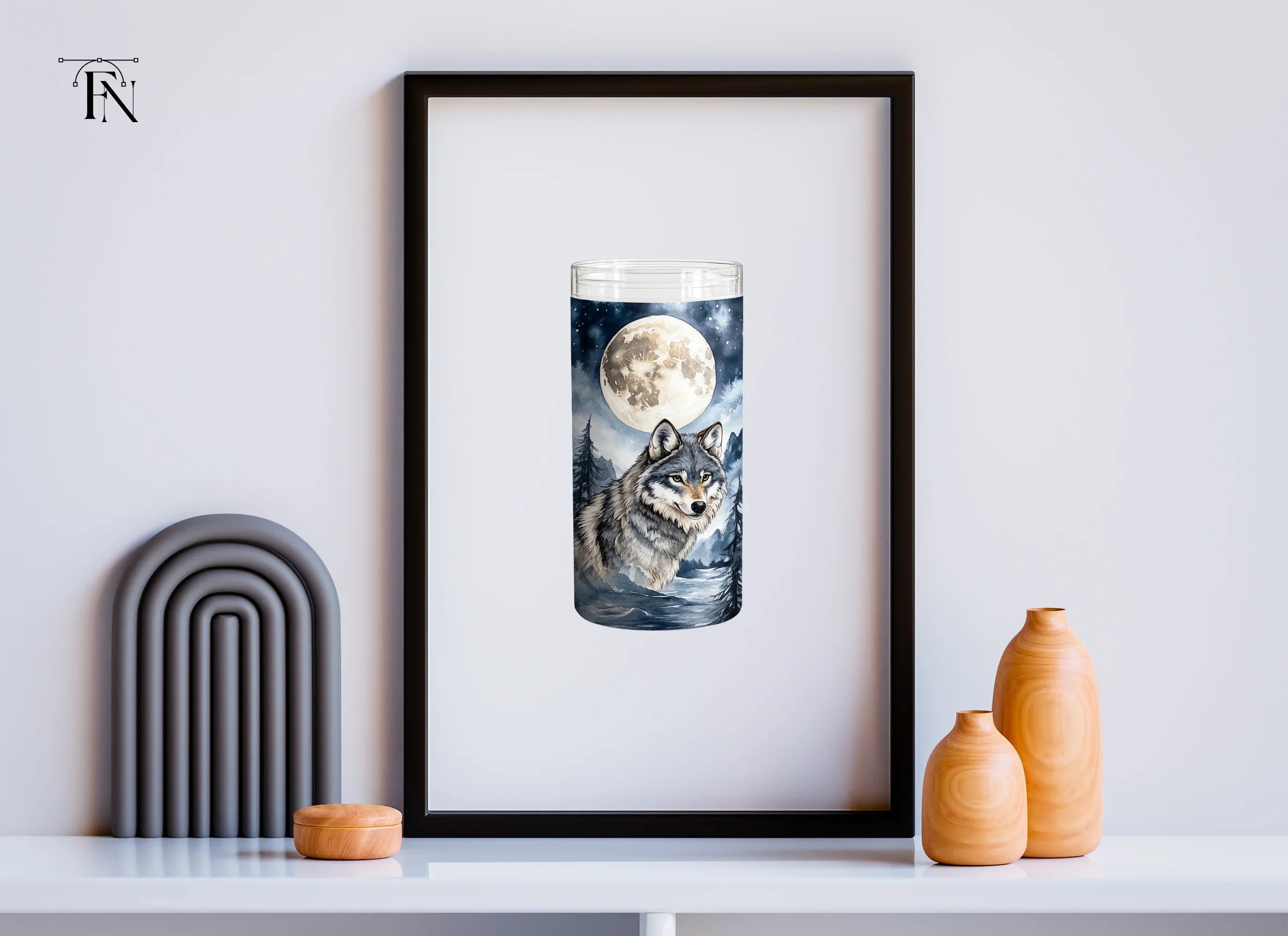Mystical Wolf Moon Tumbler Clipart Bundle