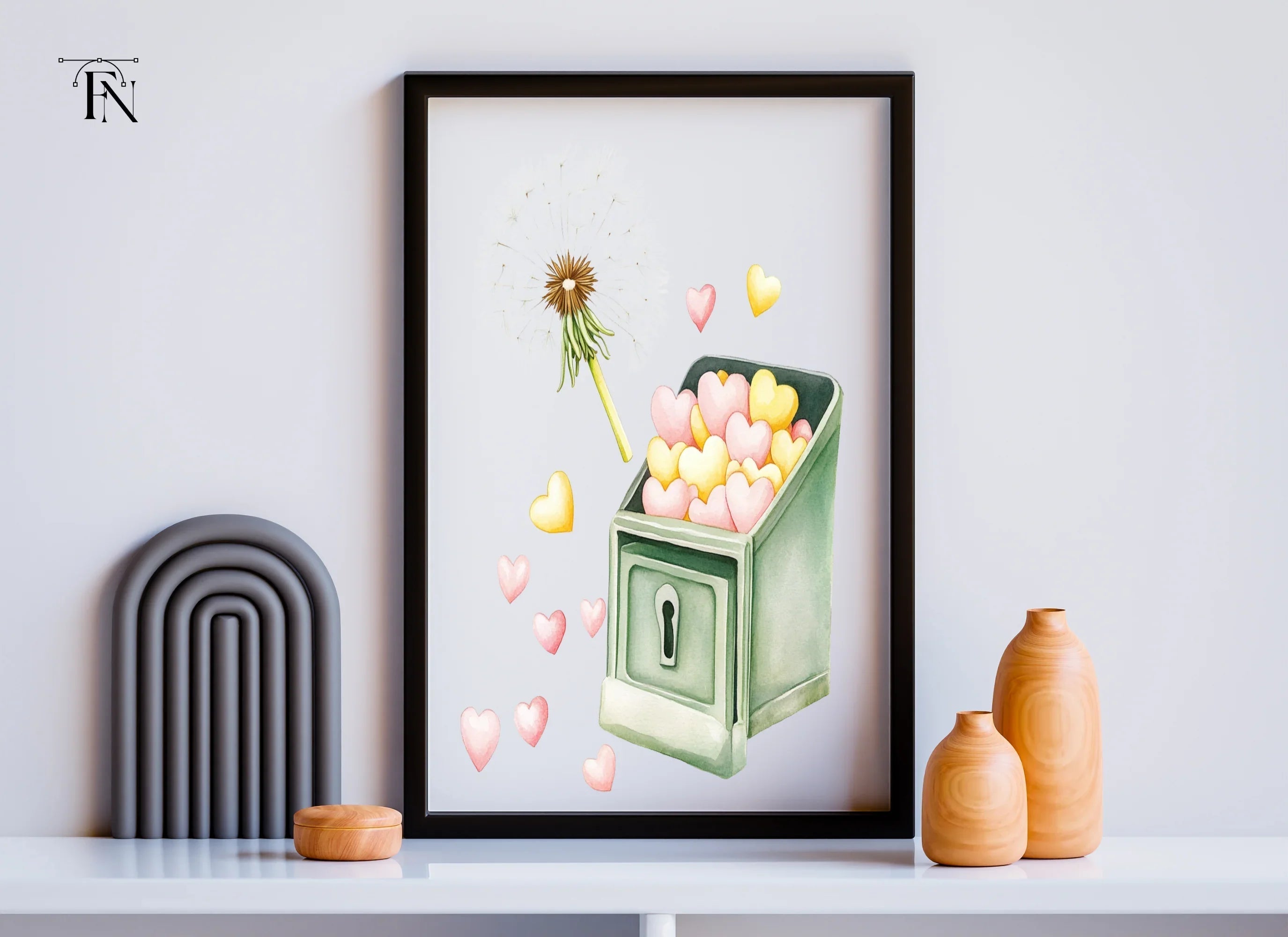 Dandelion and Heart Chest Clipart Bundle