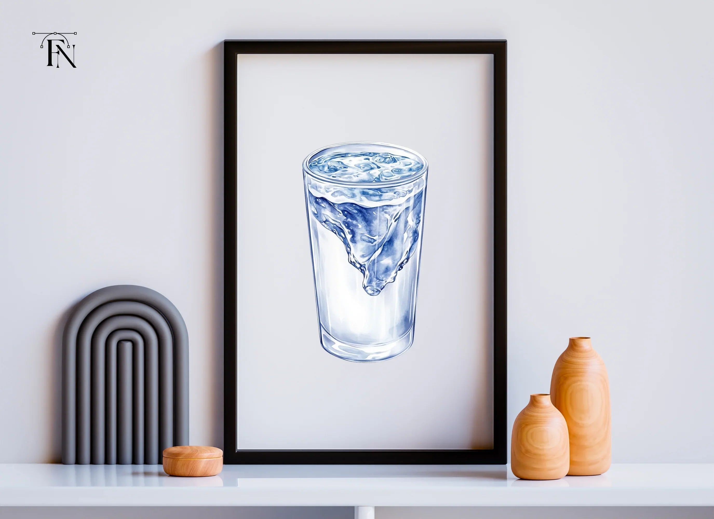 Refreshing Water Glass Clipart Bundle