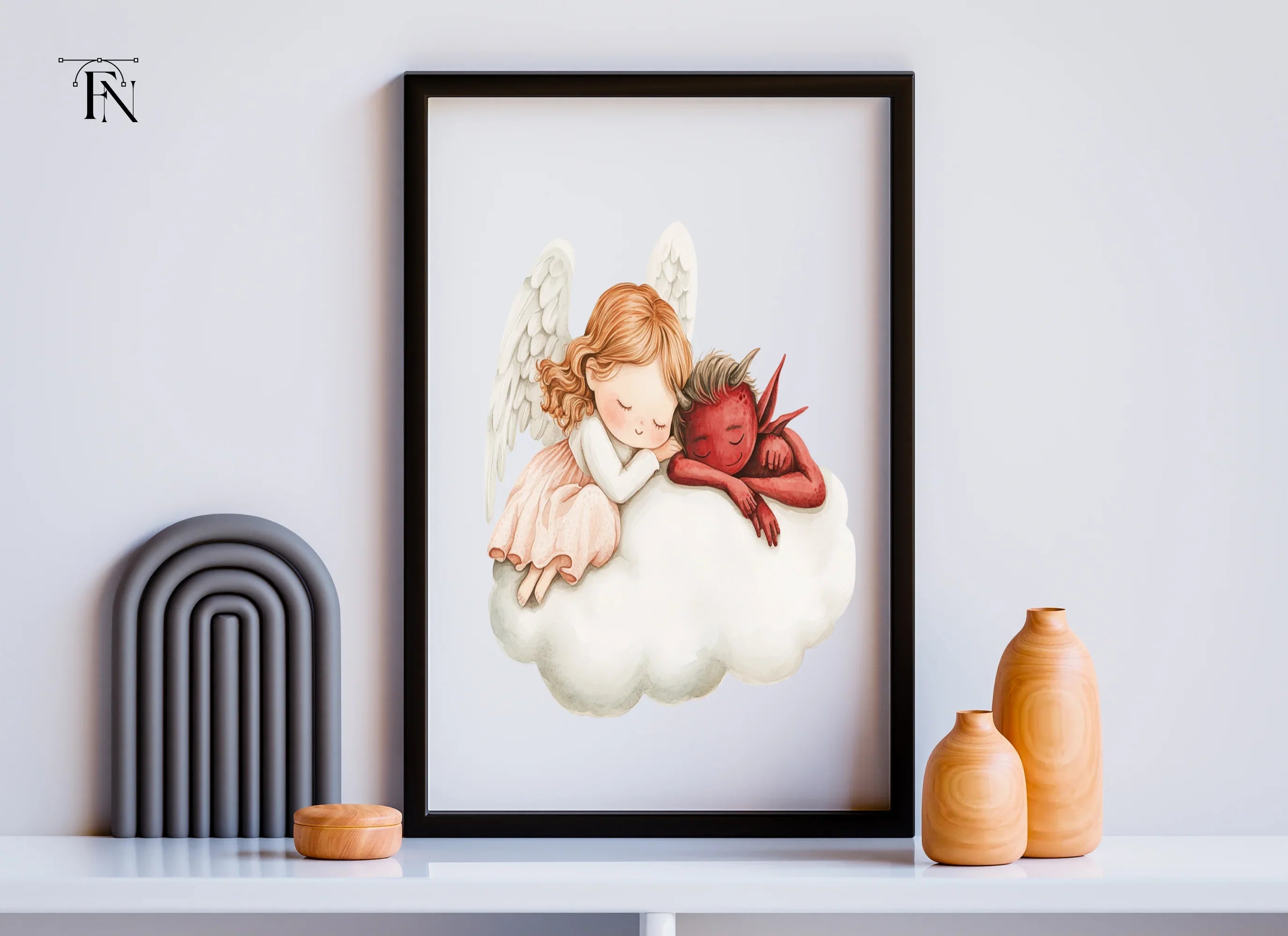 Sleeping Angels and Devils Clipart Bundle
