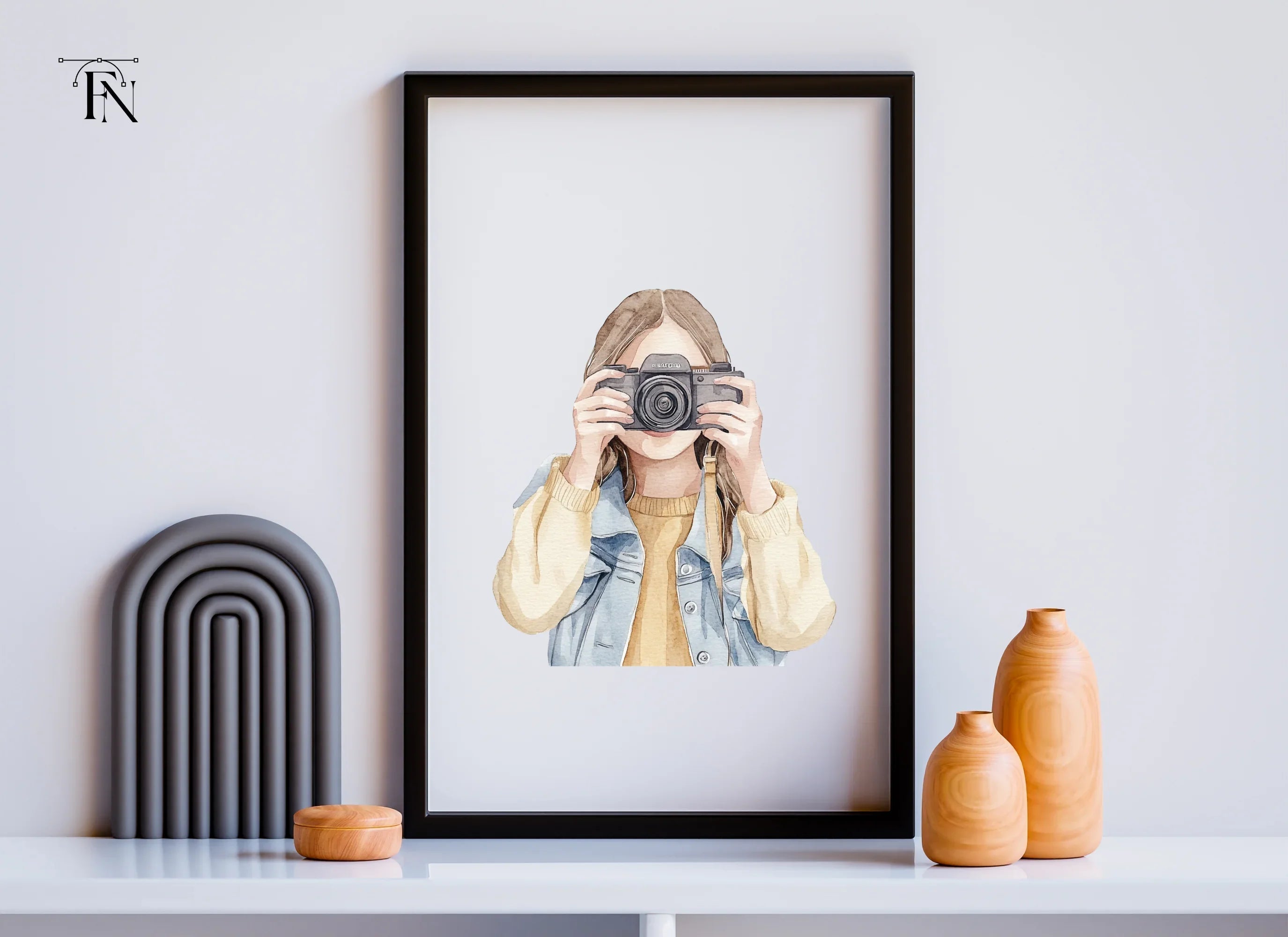 Stylish Girl Photographer Clipart Bundle