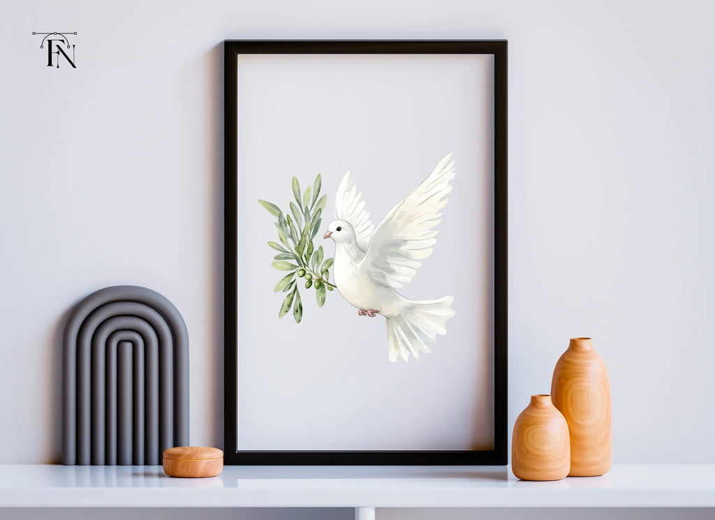 Flying Doves with Olive Branches Clipart Bundle