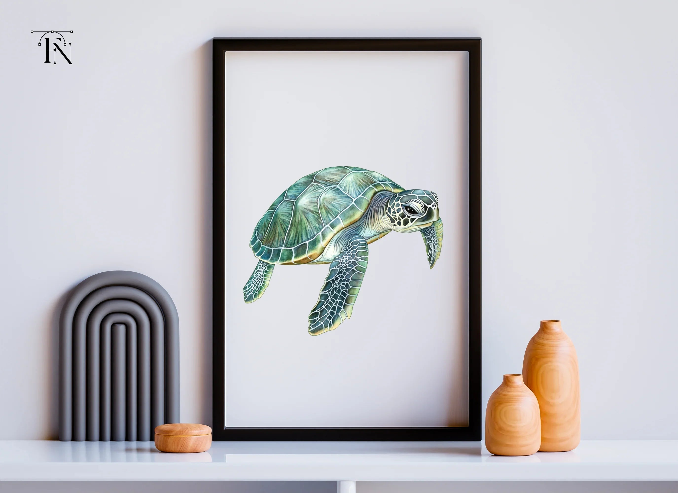 Oceanic Green Turtle Clipart Bundle