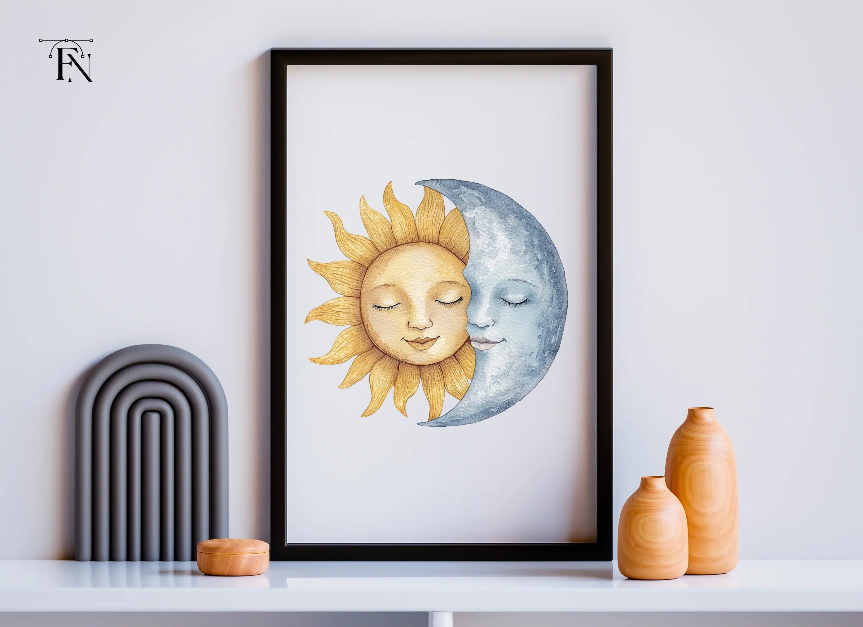 Pastel Sun and Moon Clipart Bundle