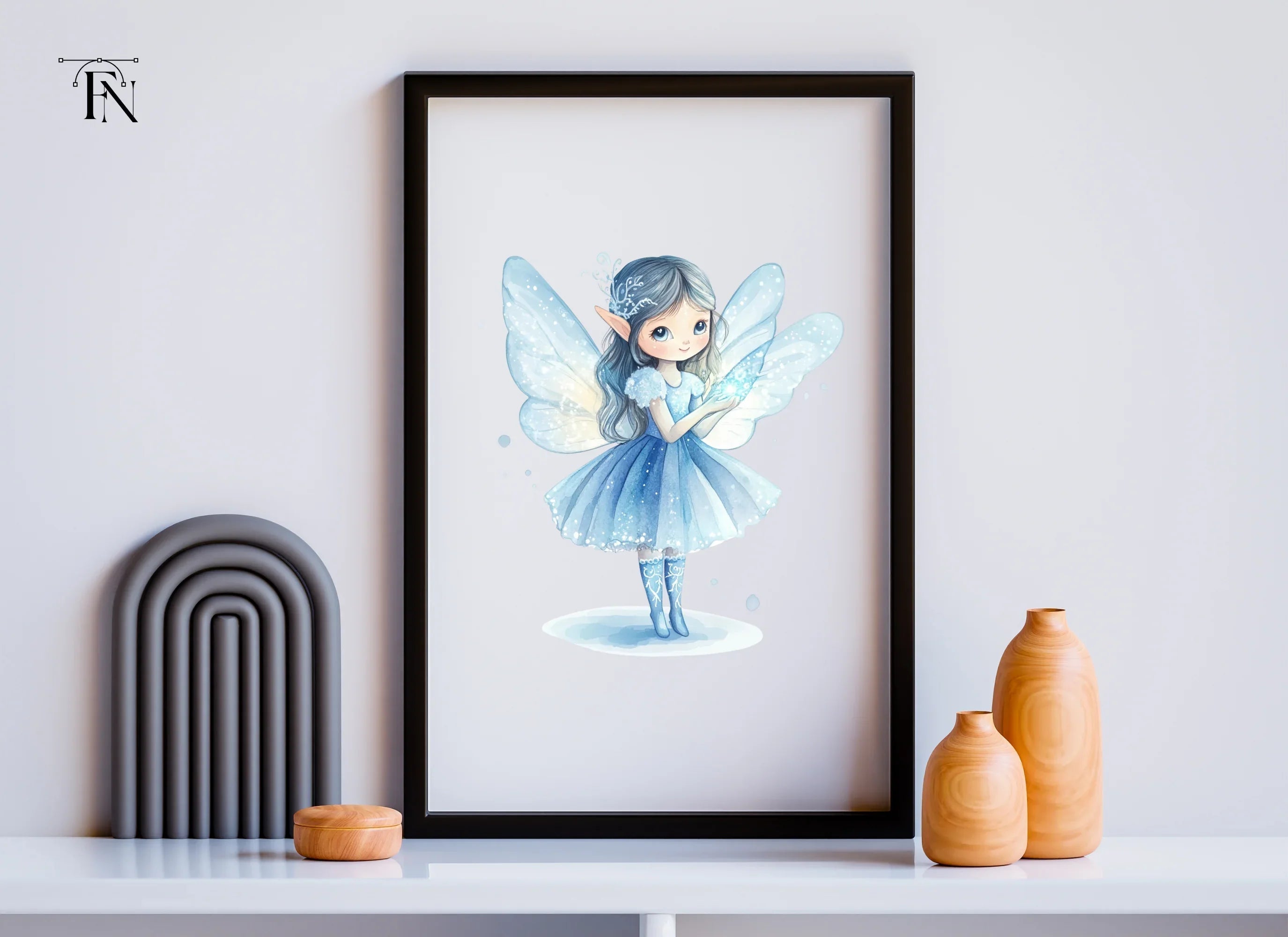 Cute Winter Fairy Magical Glow Clipart Bundle