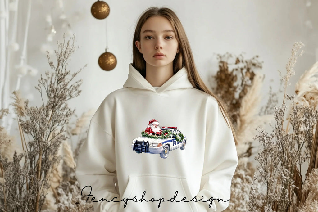 Christmas Police Car and Santa Clipart Bundle