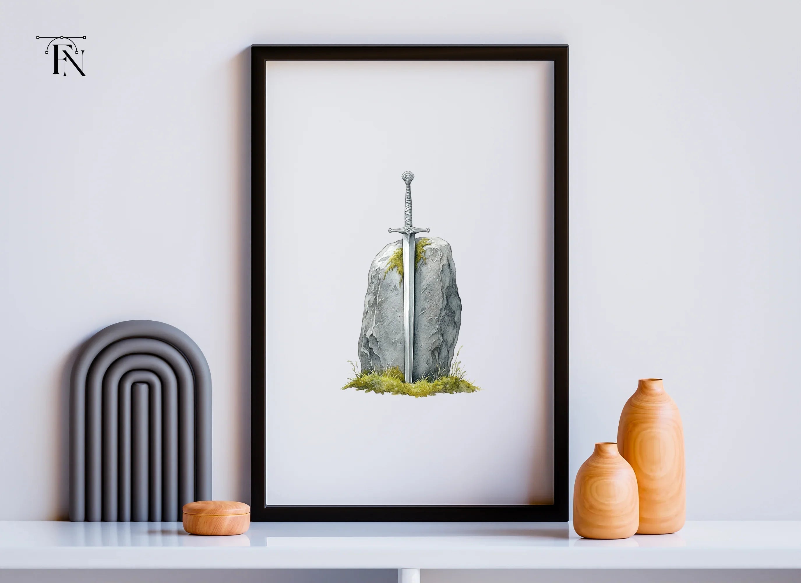 Excalibur Sword in Stone Clipart Bundle