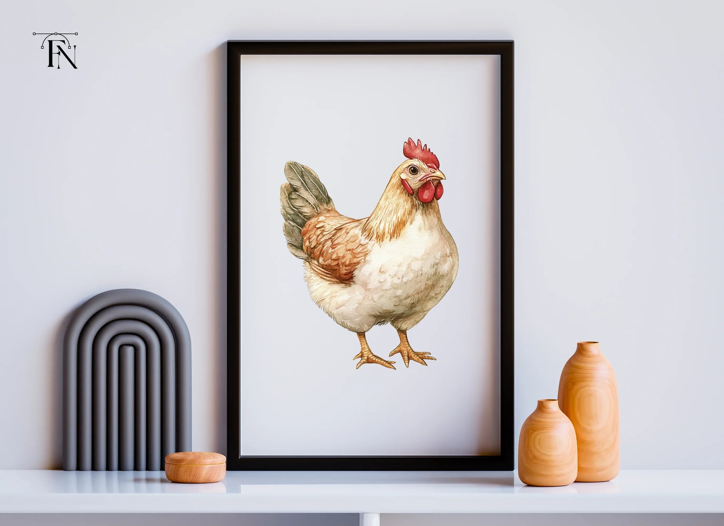 Brown Hen Farm Animal Clipart Bundle