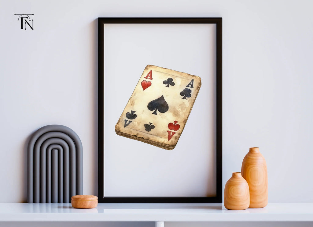Vintage Ace of Spades Playing Card Clipart Bundle