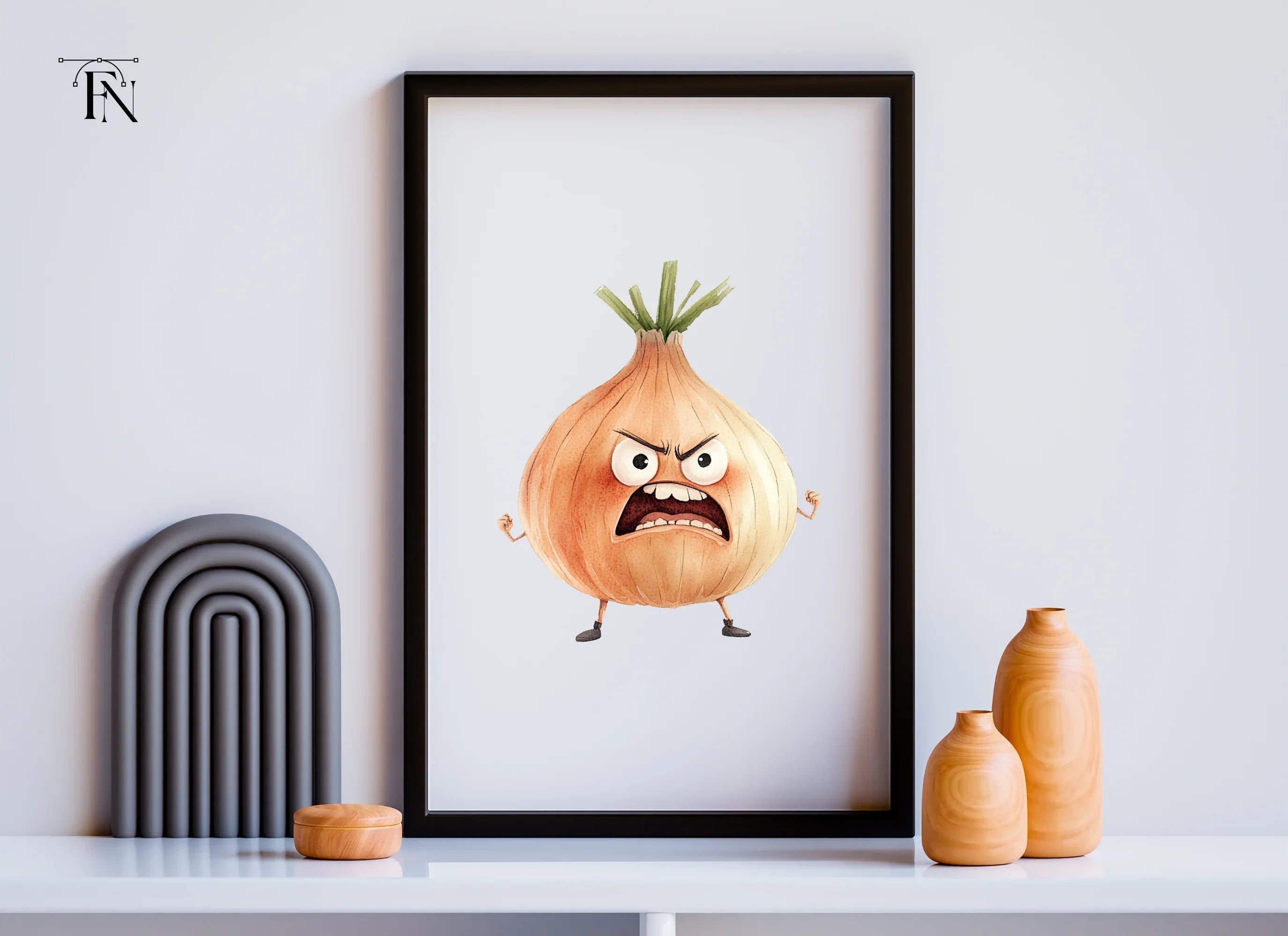 Angry Onion Cartoon Clipart Bundle