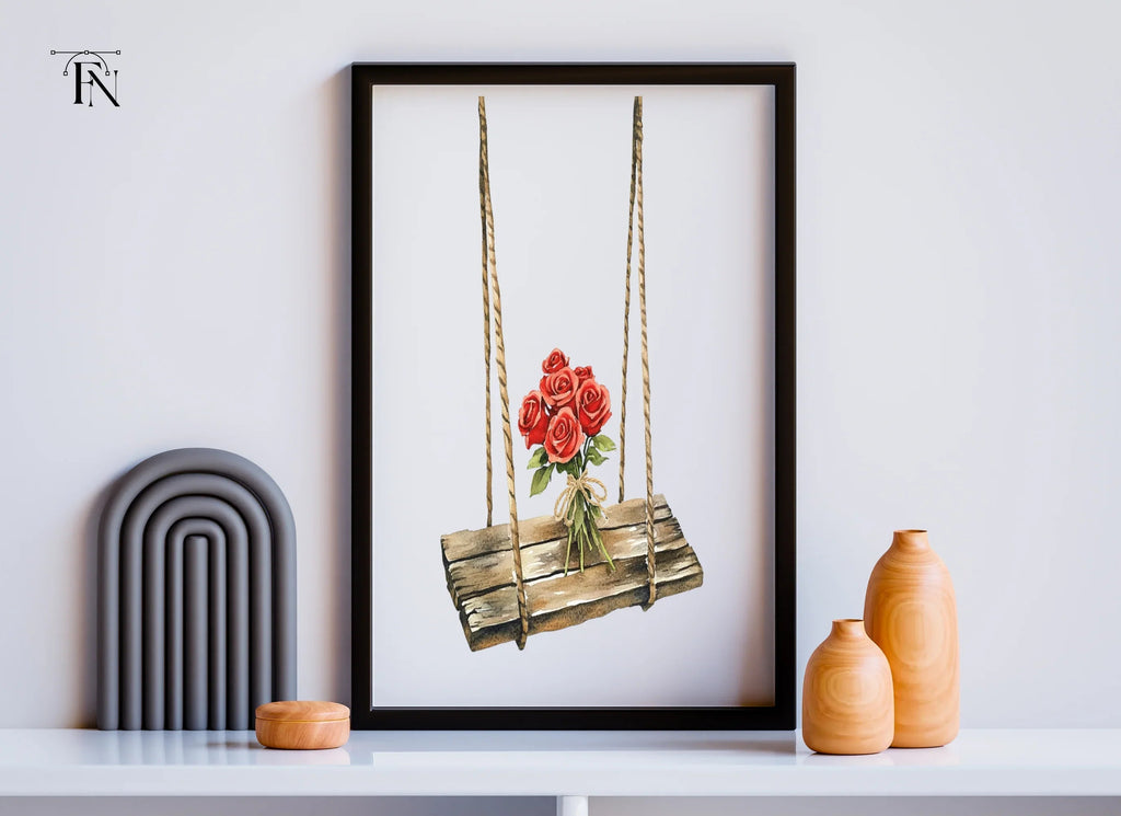 Romantic Rose Bouquet Swing Clipart Bundle