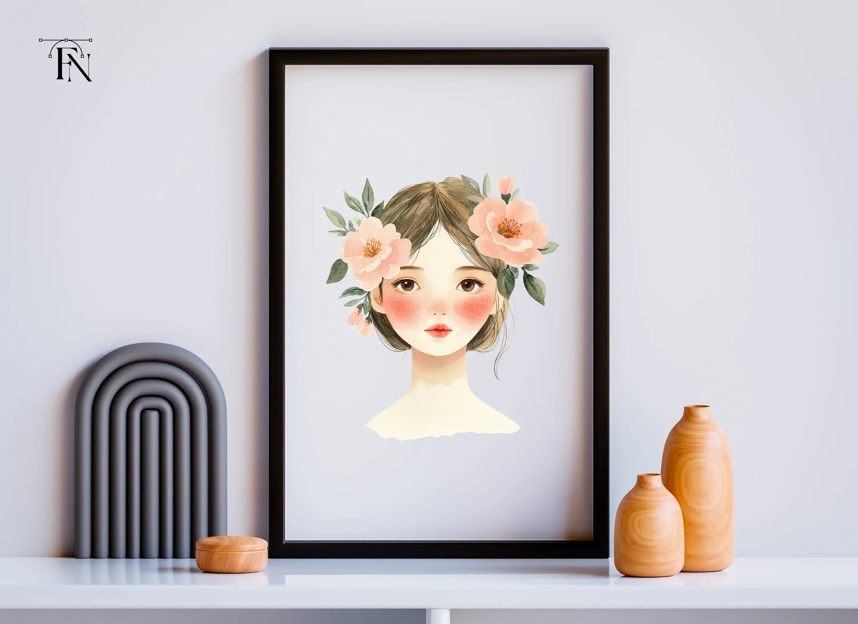 Cute Girls with Flower Crowns Clipart Bundle