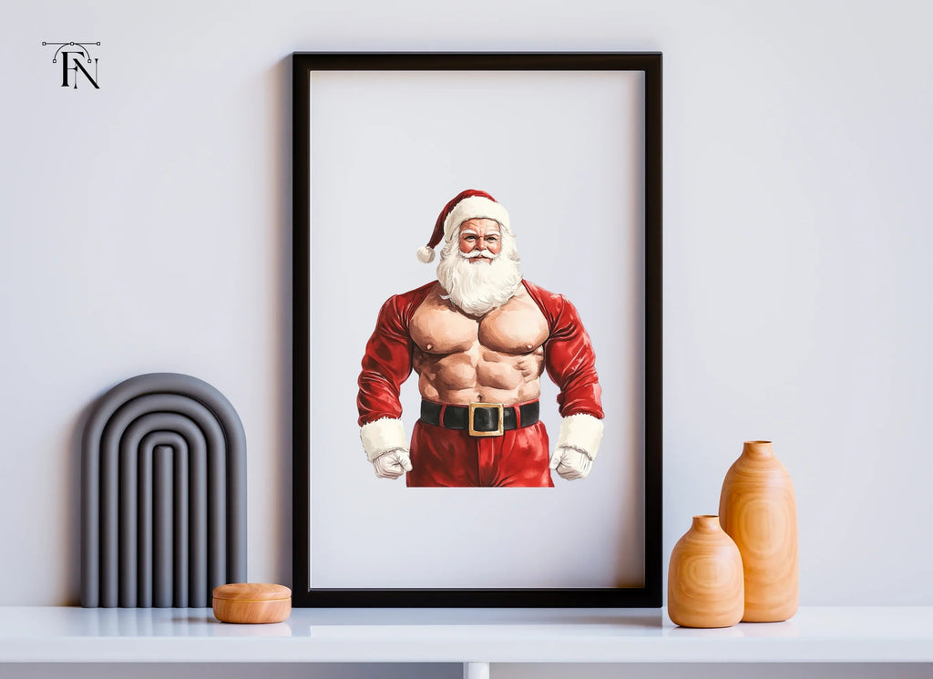Muscular Santa Claus Clipart Bundle