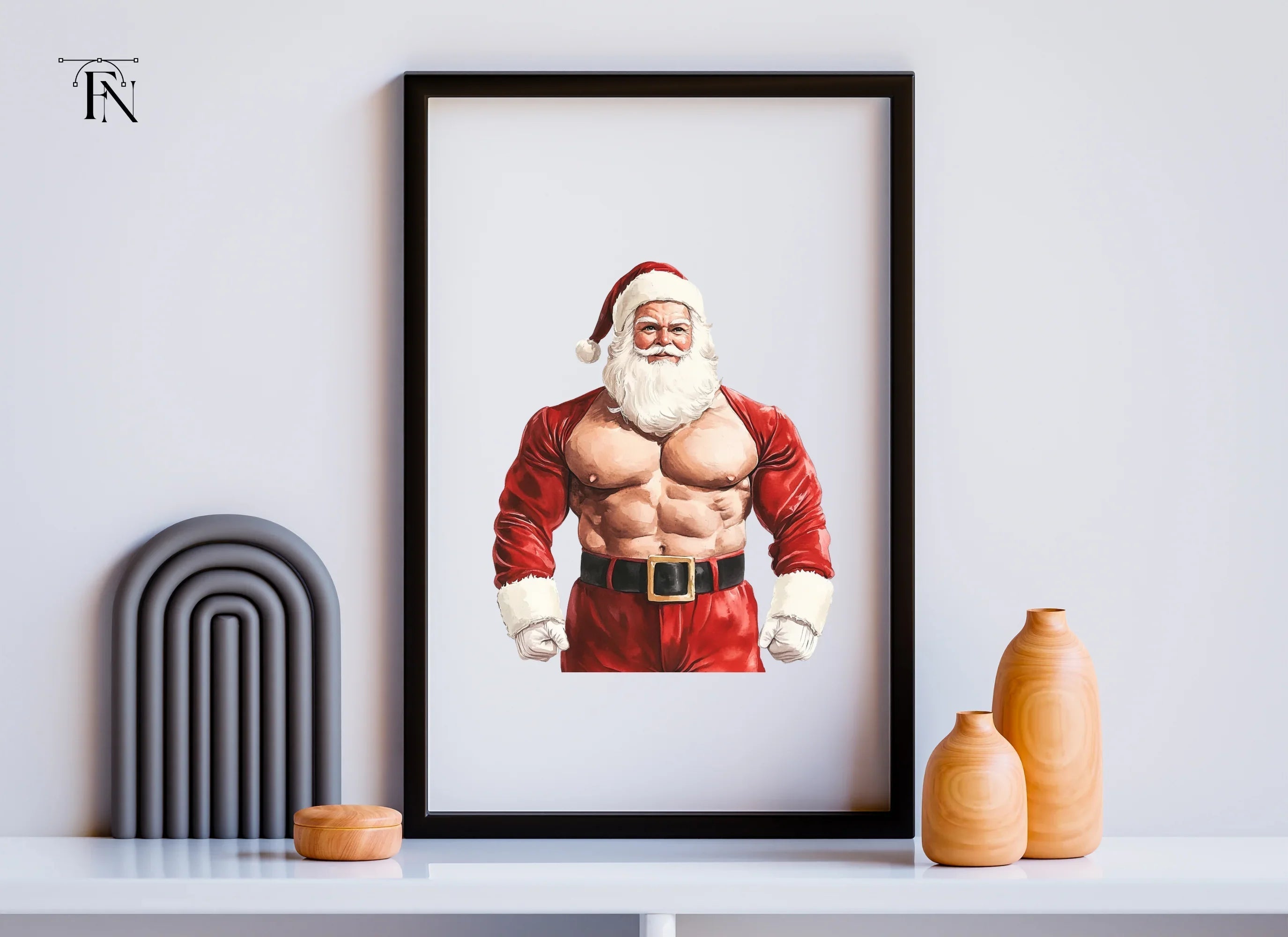 Muscular Santa Claus Clipart Bundle