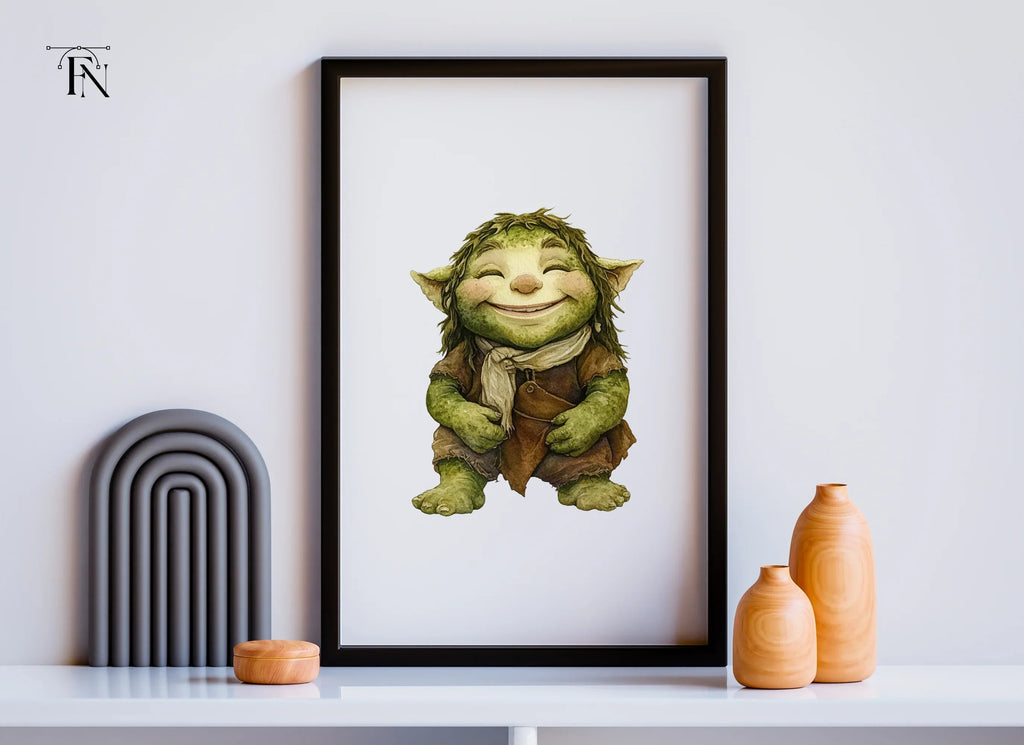 Happy Green Troll Clipart Bundle